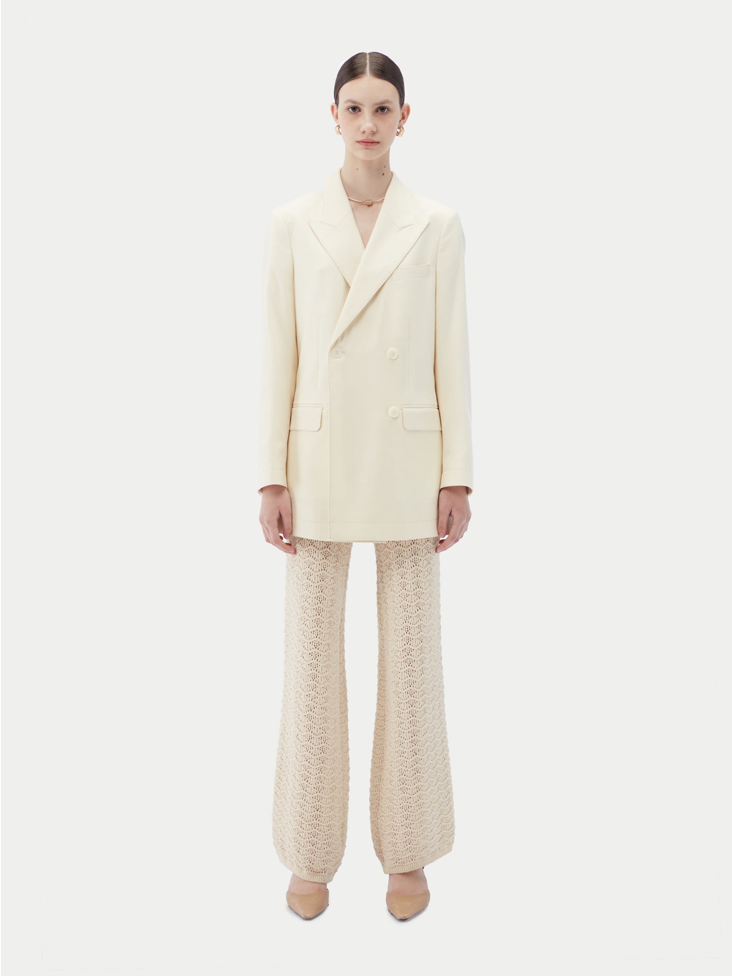 Blazer homme en cachemire, boutonnage croisé Couleur Organique