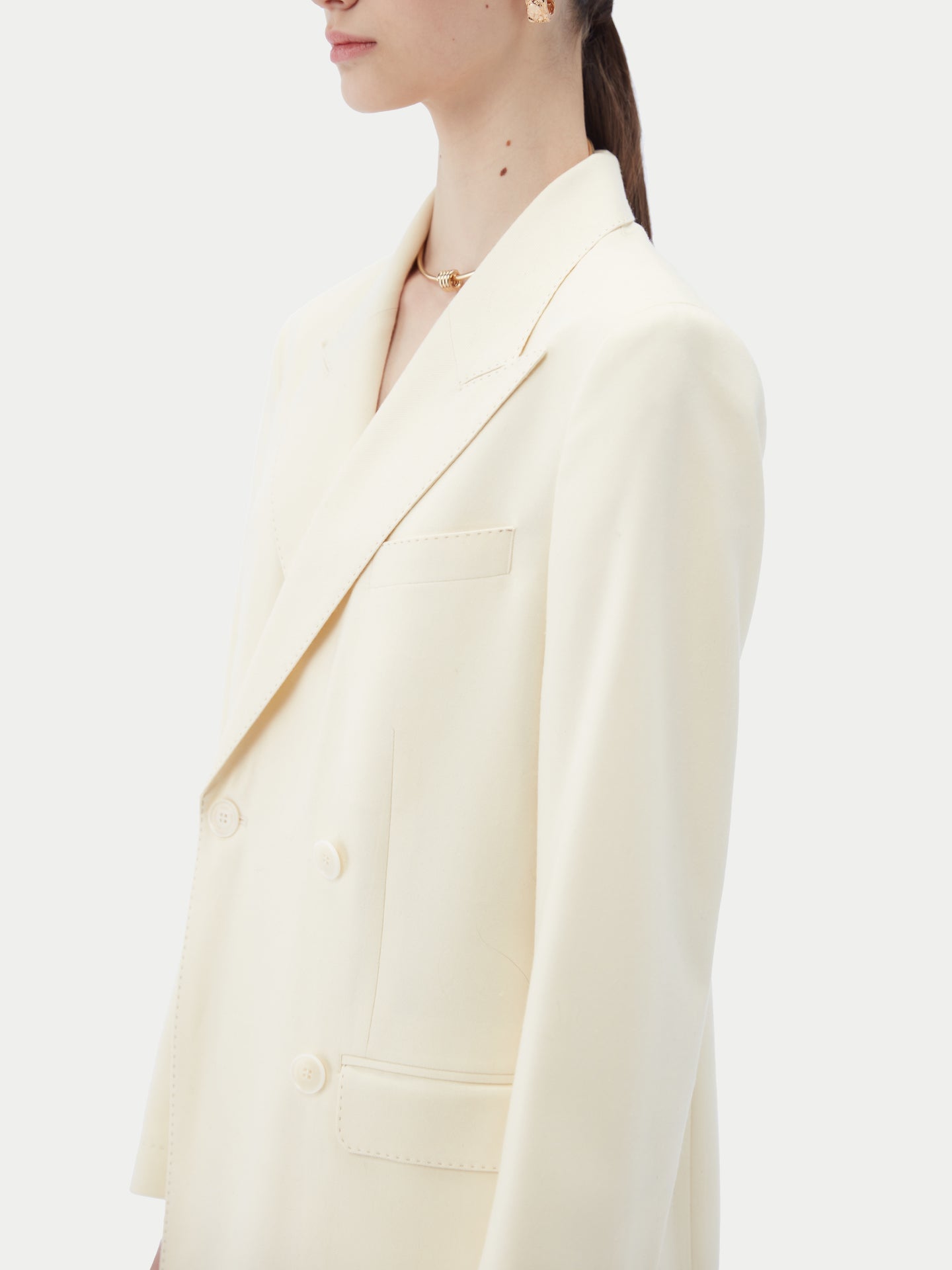 Blazer homme en cachemire, boutonnage croisé Couleur Organique