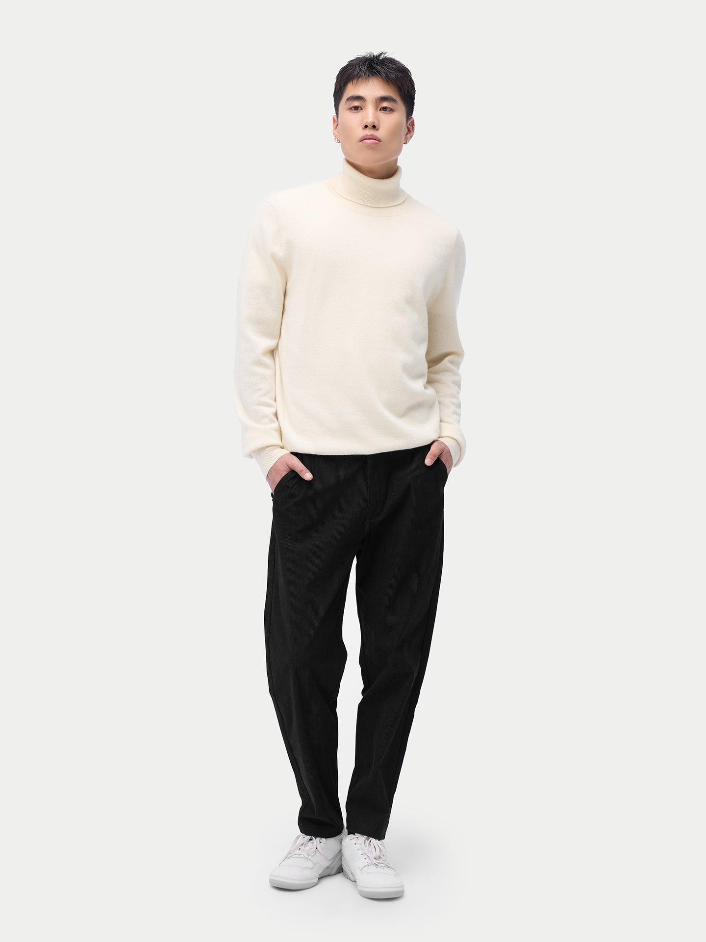 Pull col roulé en cachemire Essential pour hommes Couleur Organique