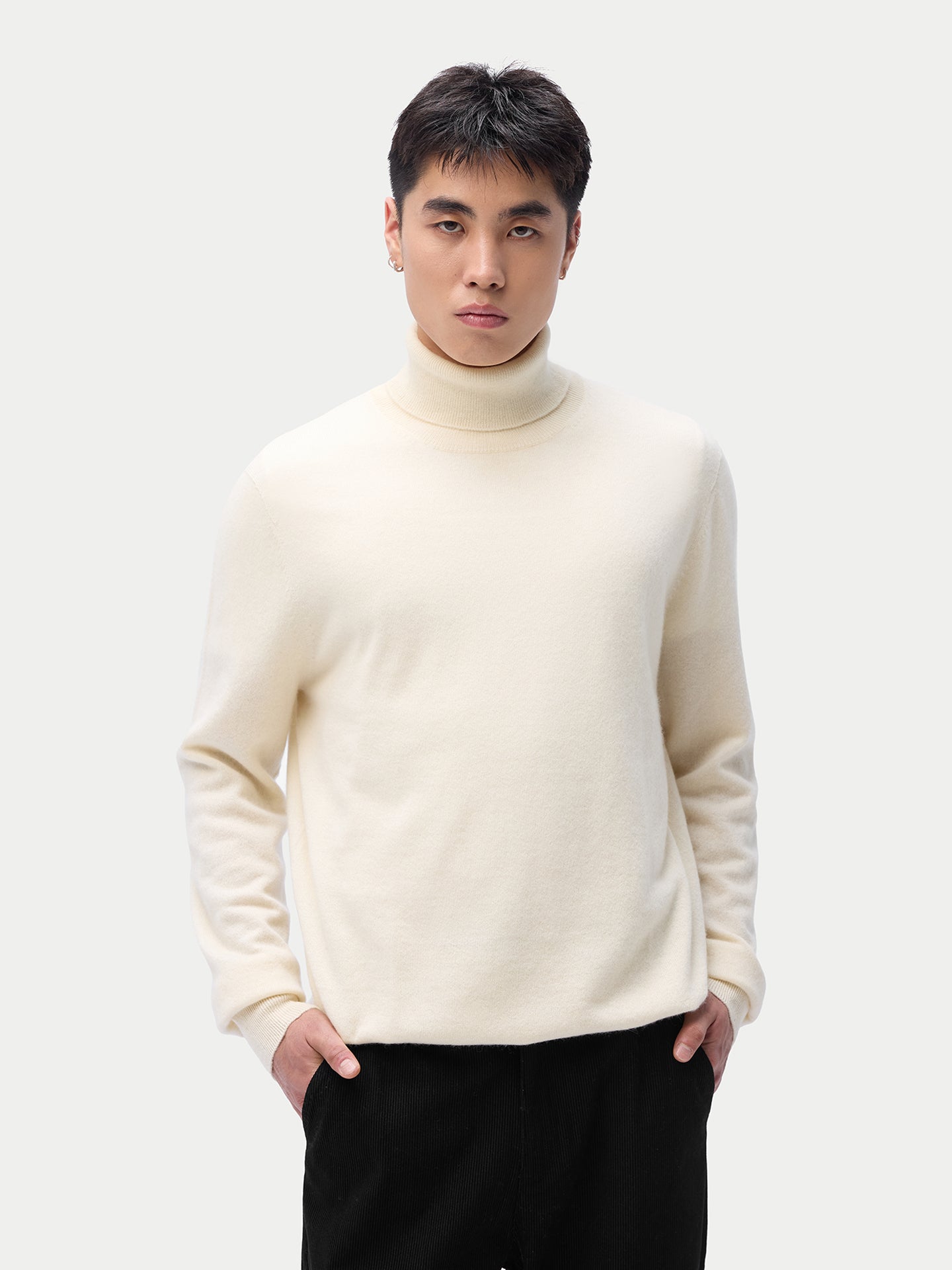 Pull col roulé en cachemire Essential pour hommes Couleur Organique