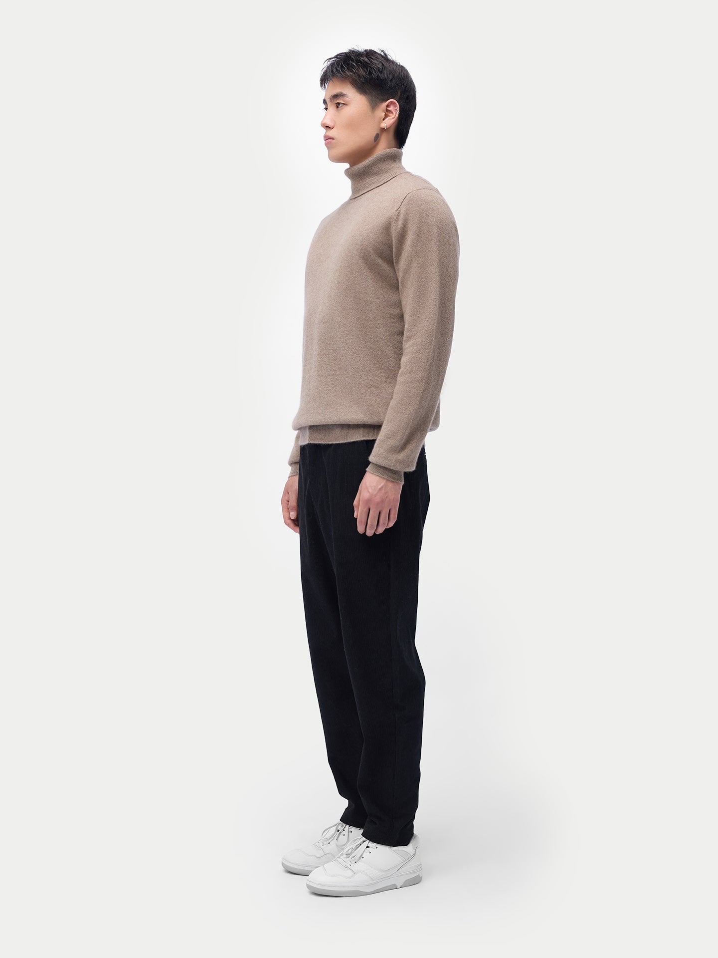 Pull col roulé en cachemire Essential pour hommes Couleur Organique