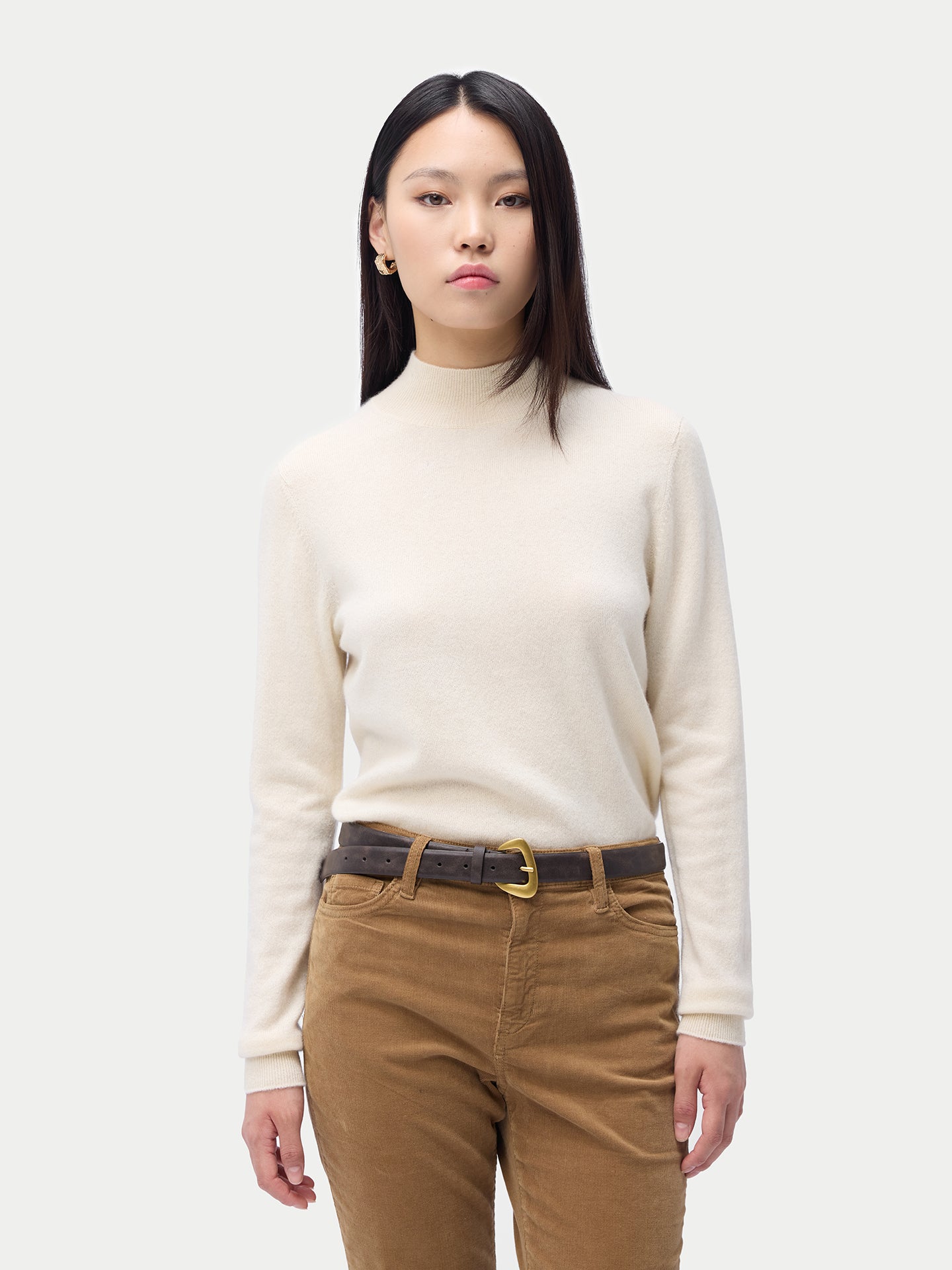 Pull col haut en cachemire Essential pour femmes Couleur Organique