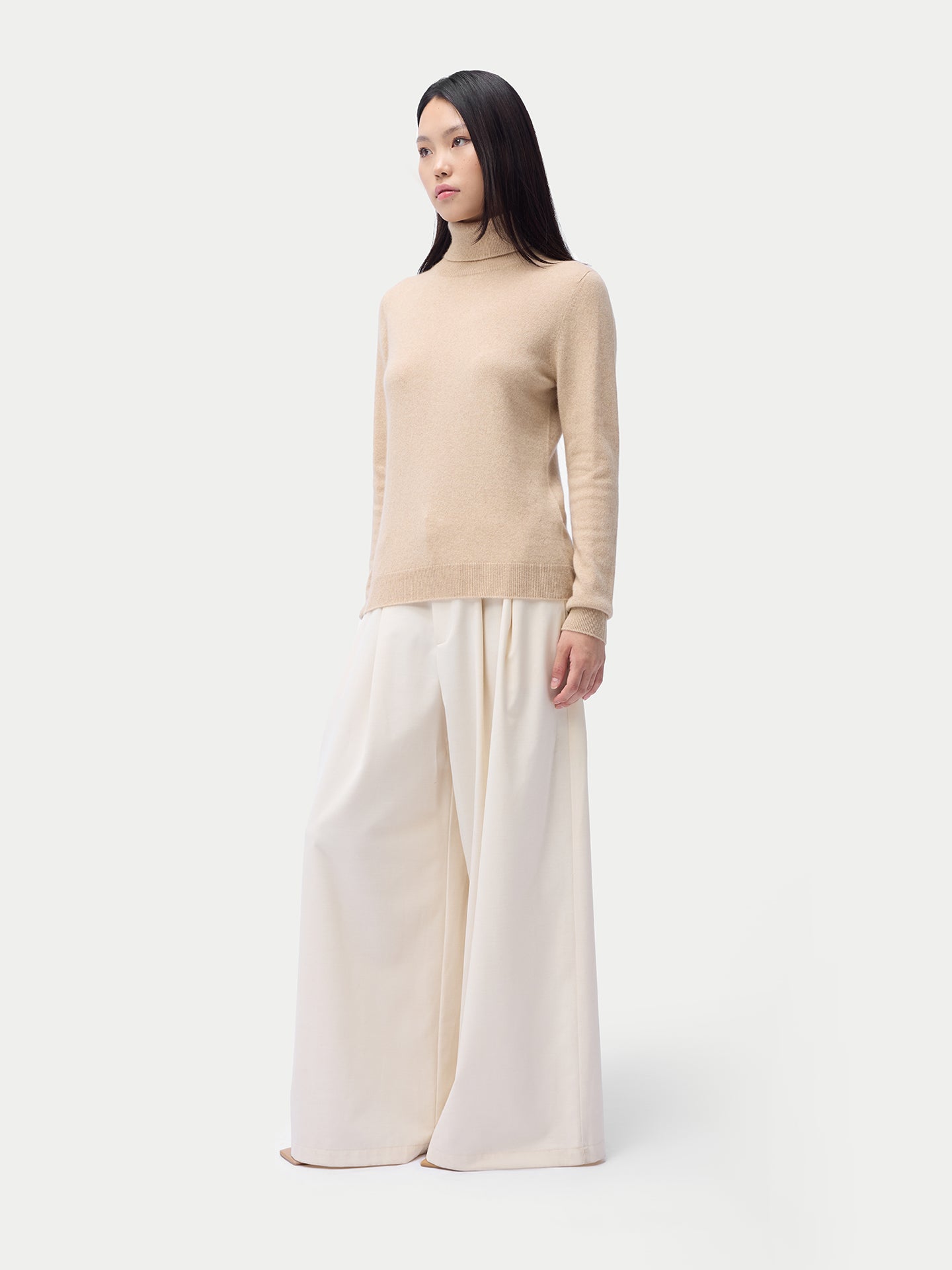 Pull col roulé en cachemire Essential pour femmes Couleur Organique