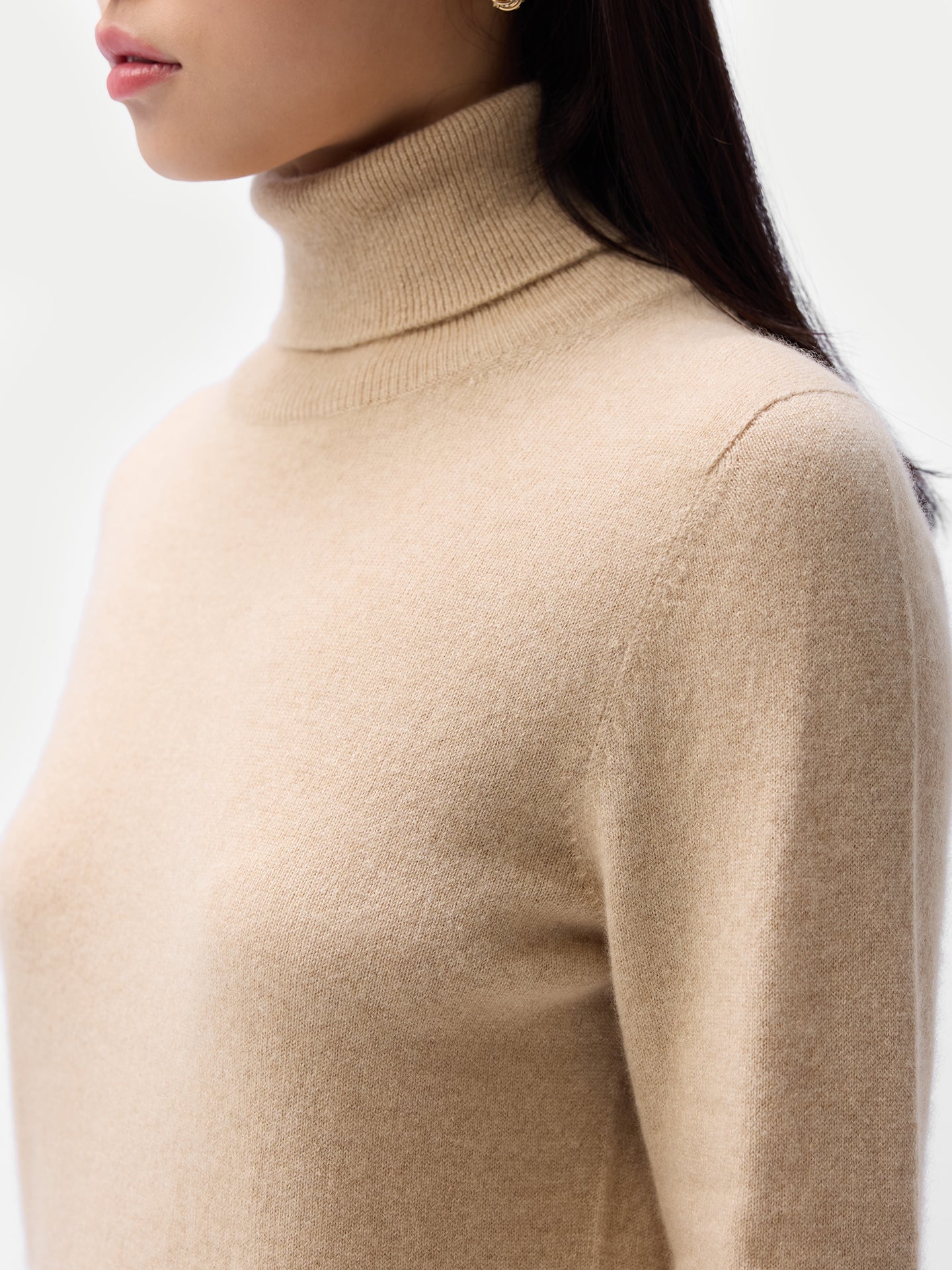 Pull col roulé en cachemire Essential pour femmes Couleur Organique