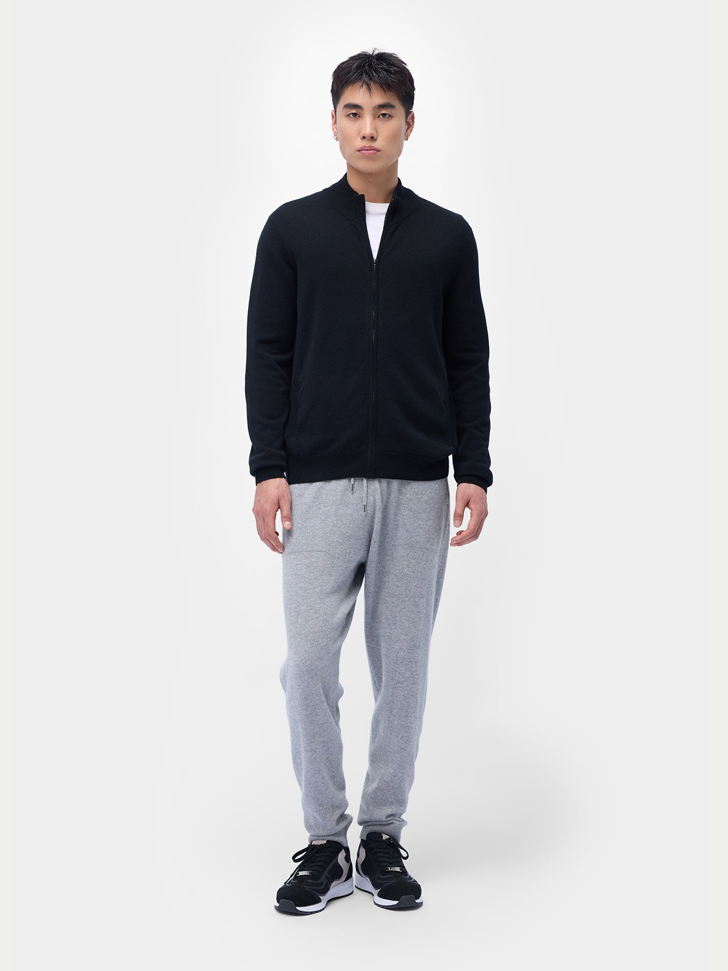 Cardigan zippé en cachemire Essential pour hommes