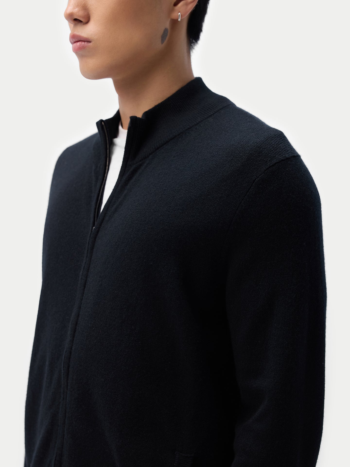 Cardigan zippé en cachemire Essential pour hommes
