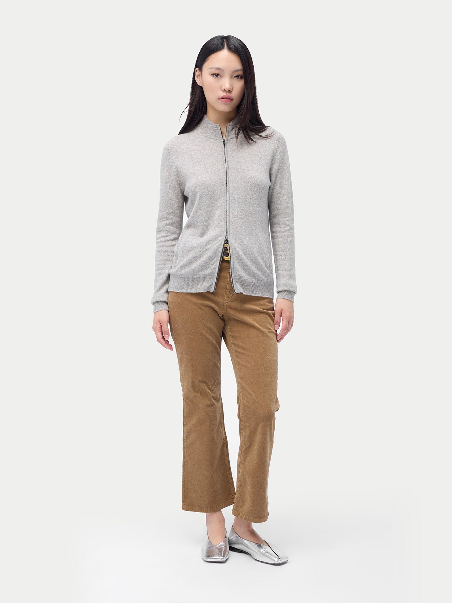 Cardigan zippé en cachemire Essential pour femmes