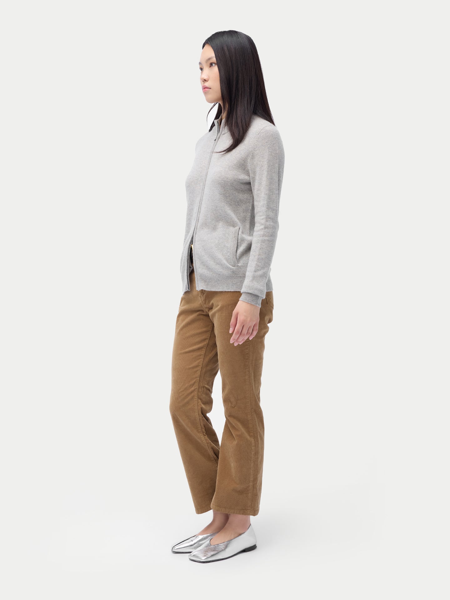 Cardigan zippé en cachemire Essential pour femmes