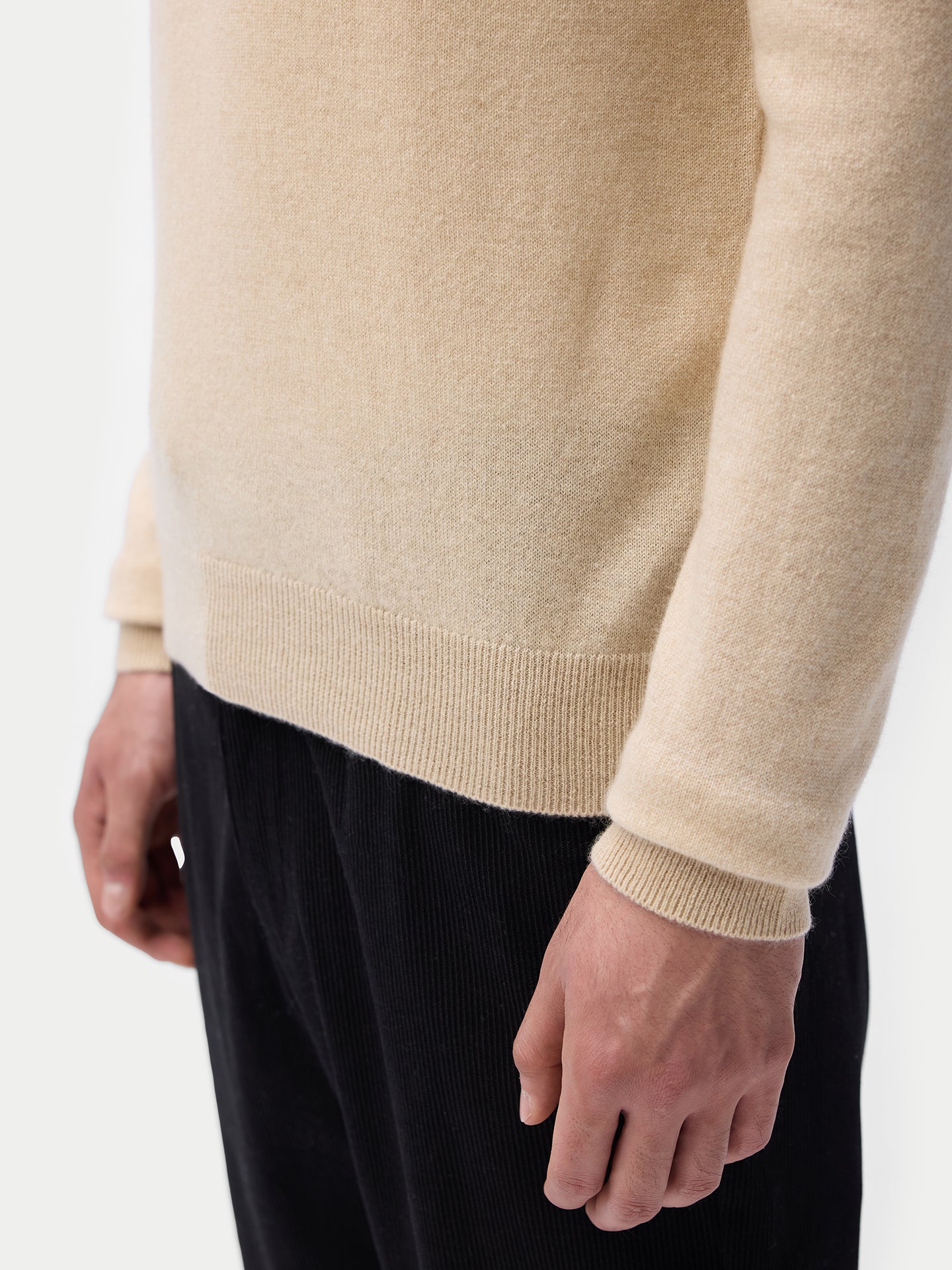Pull Essentiel Cachemire Col Rond Beige | GOBI FR