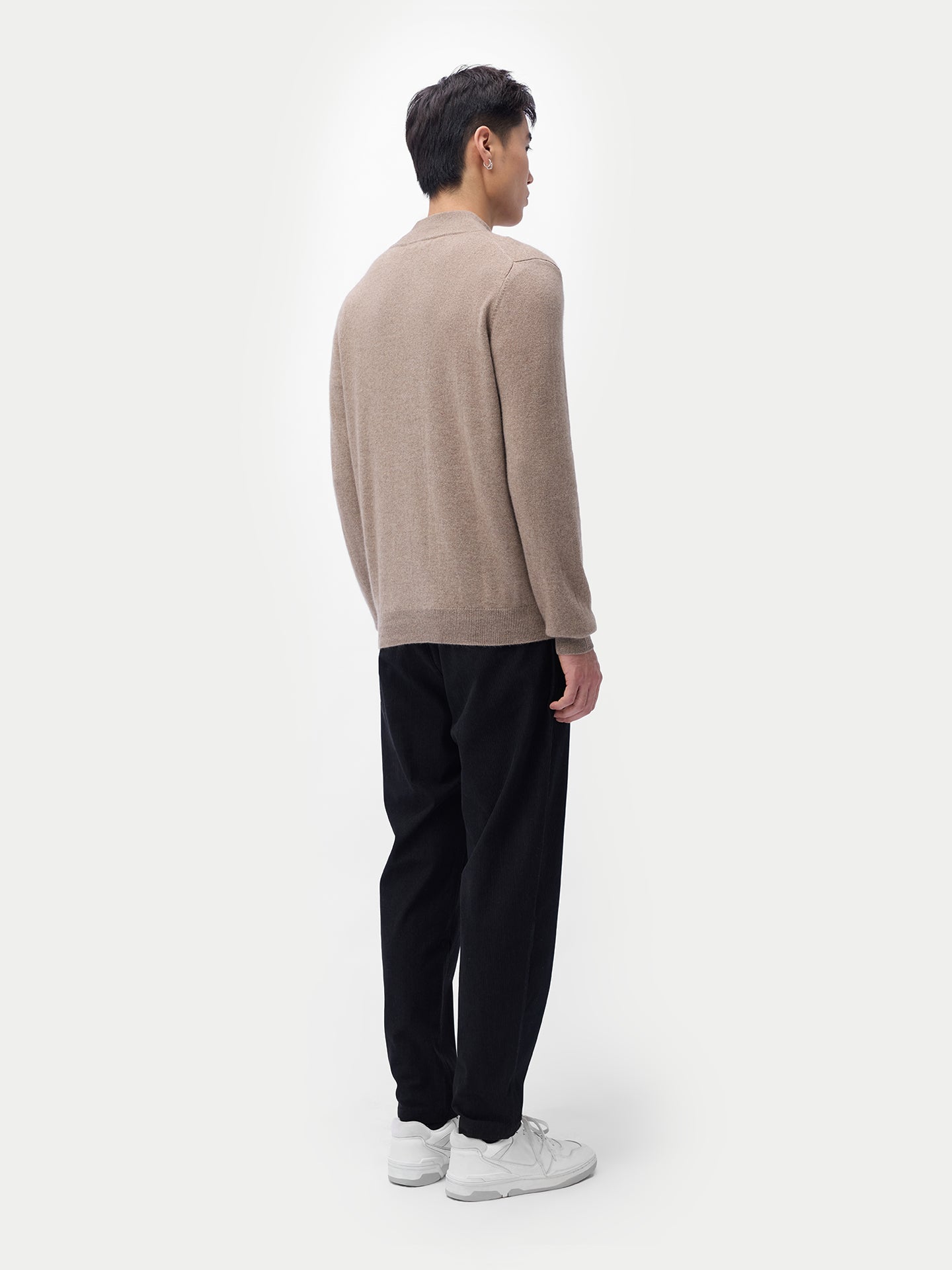 Cardigan zippé en cachemire Essential pour hommes Couleur Organique