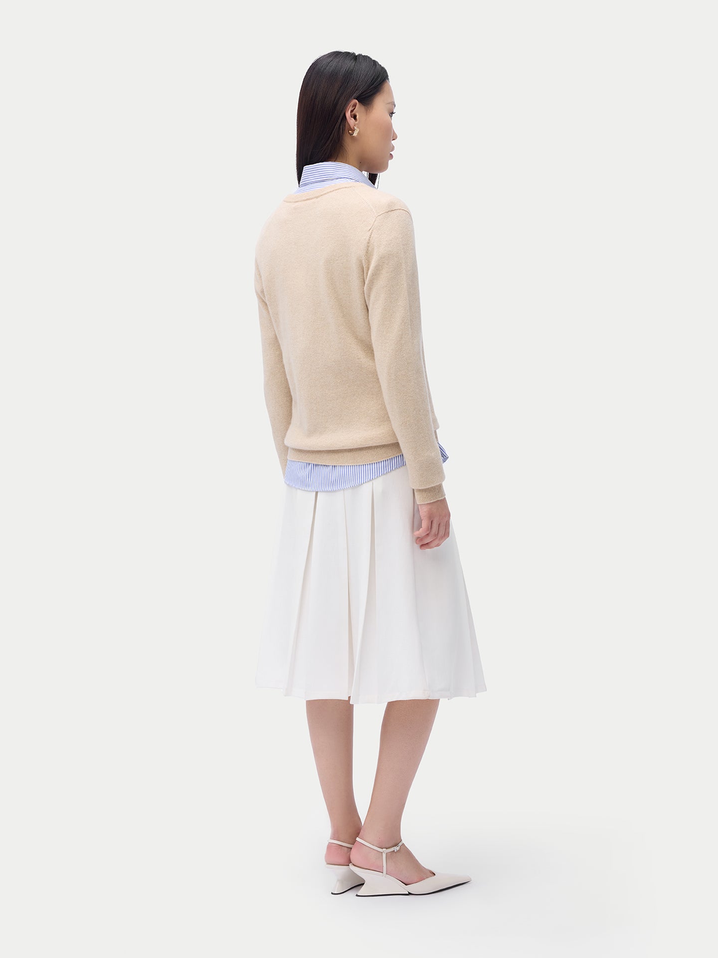 Pull col en V en cachemire Essential pour femmes Couleur Organique