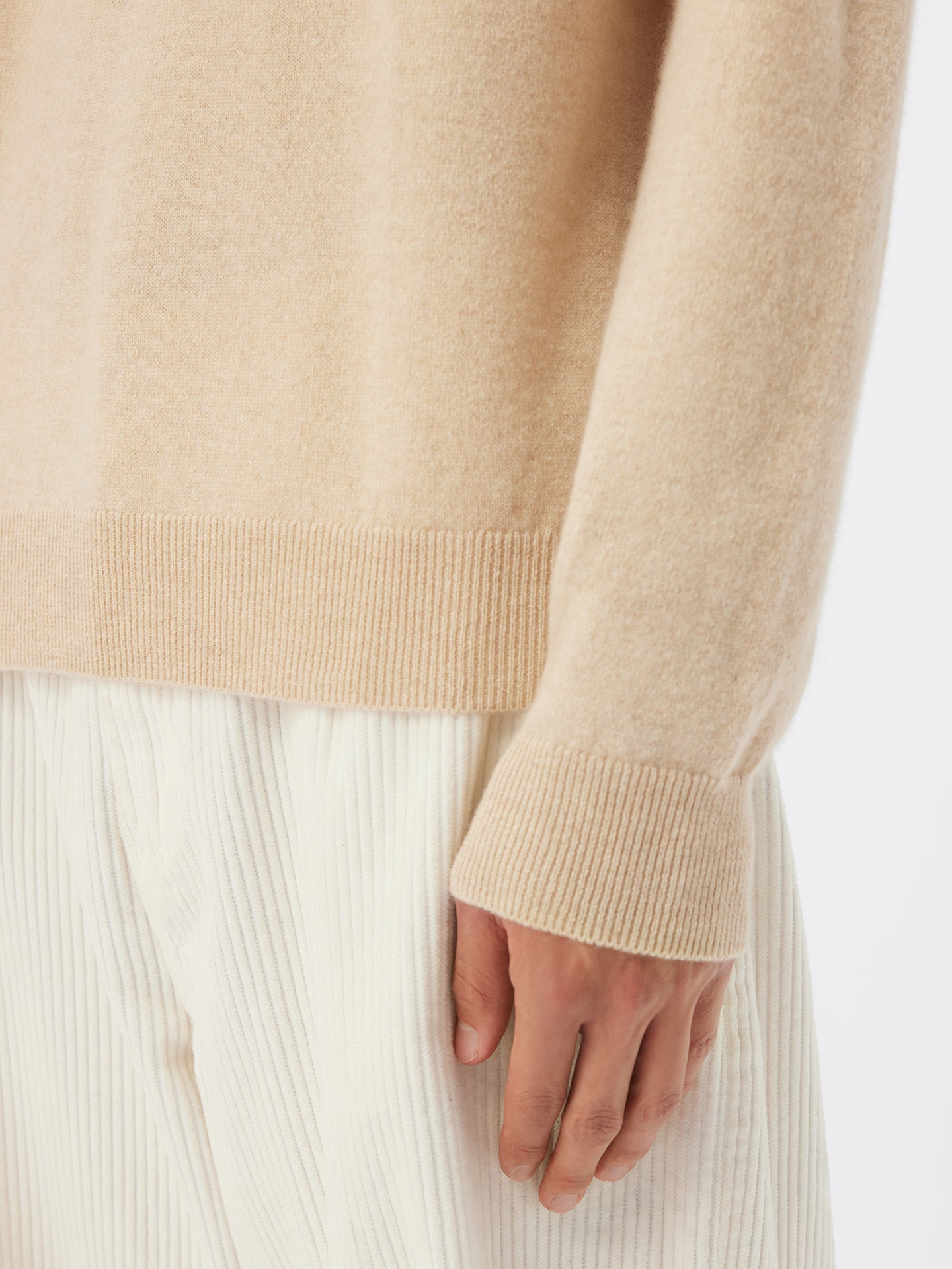 Pull col rond en Cachemire pour hommes Taupe - Gobi Cashmere