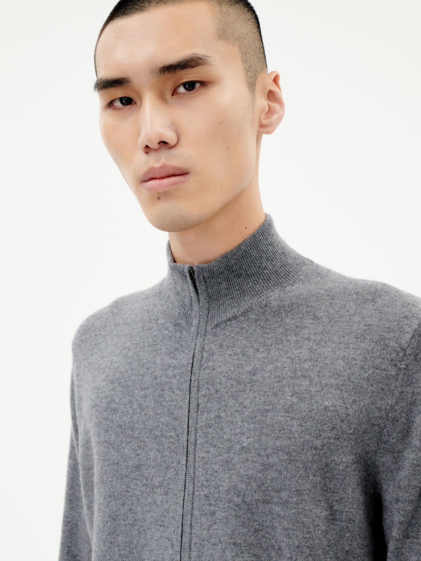 Cardigan à col montant en Cachemire pour hommes Gris - Gobi Cashmere