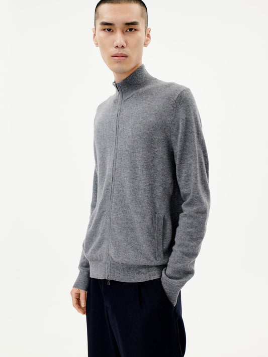 Cardigan à col montant en Cachemire pour hommes Gris - Gobi Cashmere