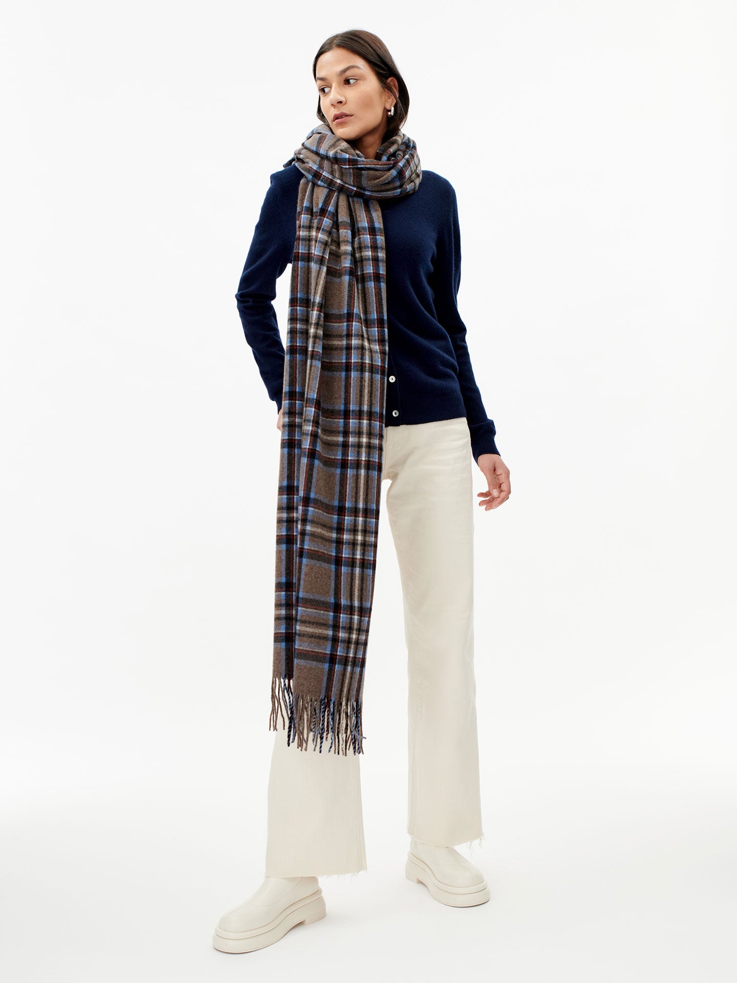 Écharpe tissée en Cachemire pour femmes Blanc - Gobi Cashmere