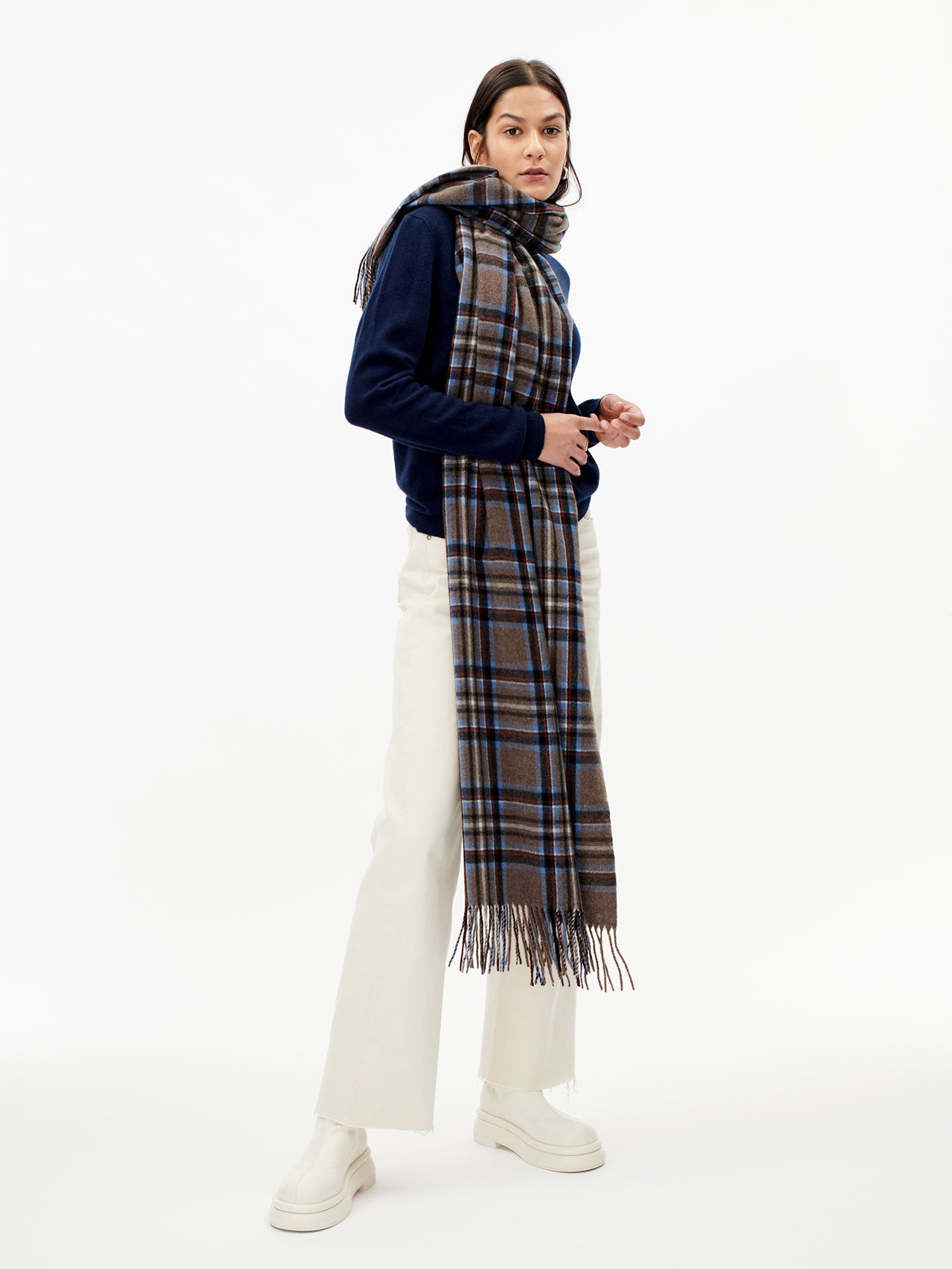 Écharpe tissée en Cachemire pour femmes Blanc - Gobi Cashmere