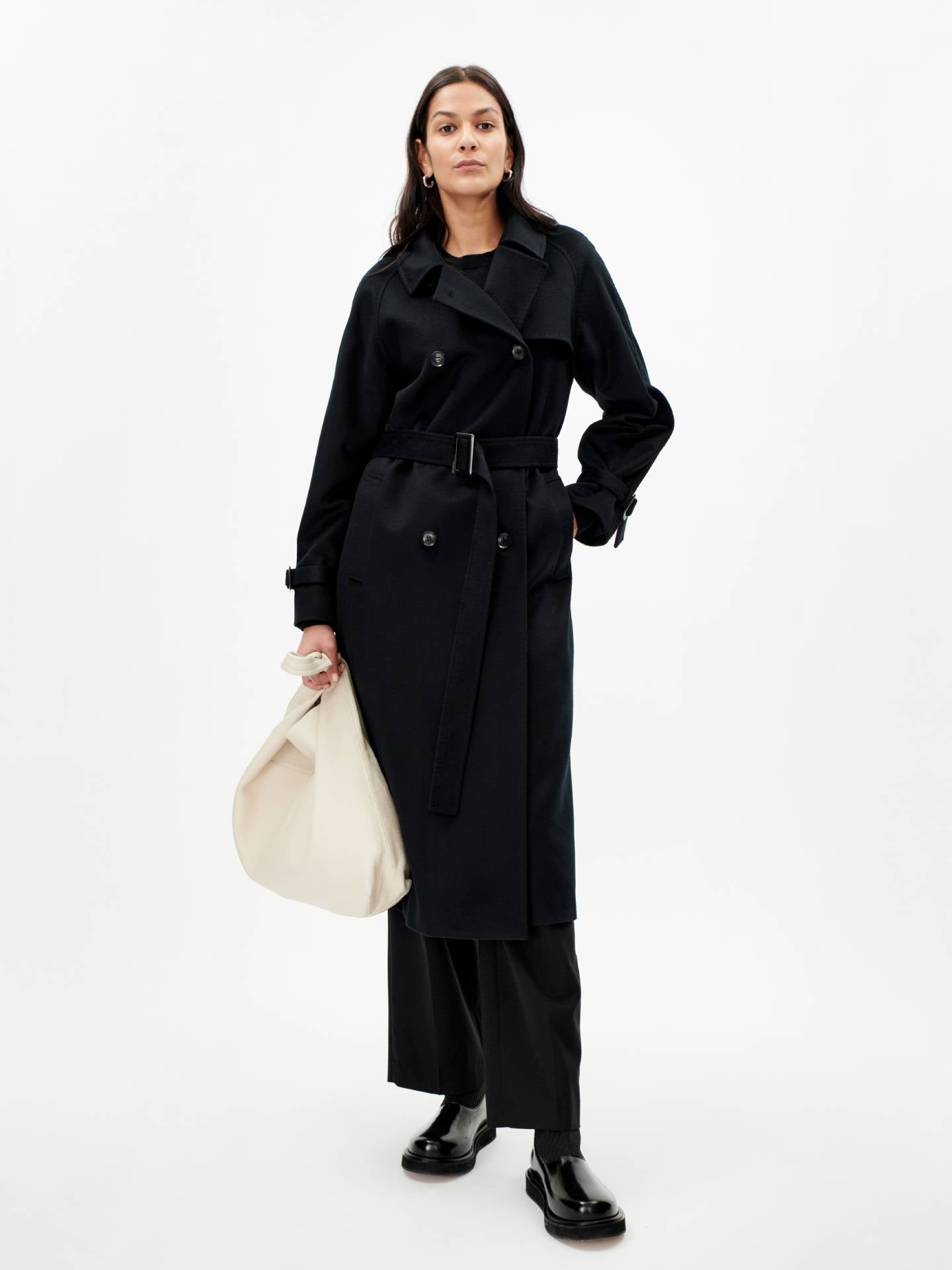 Trench-coat en cachemire noir - Gobi Cashmere