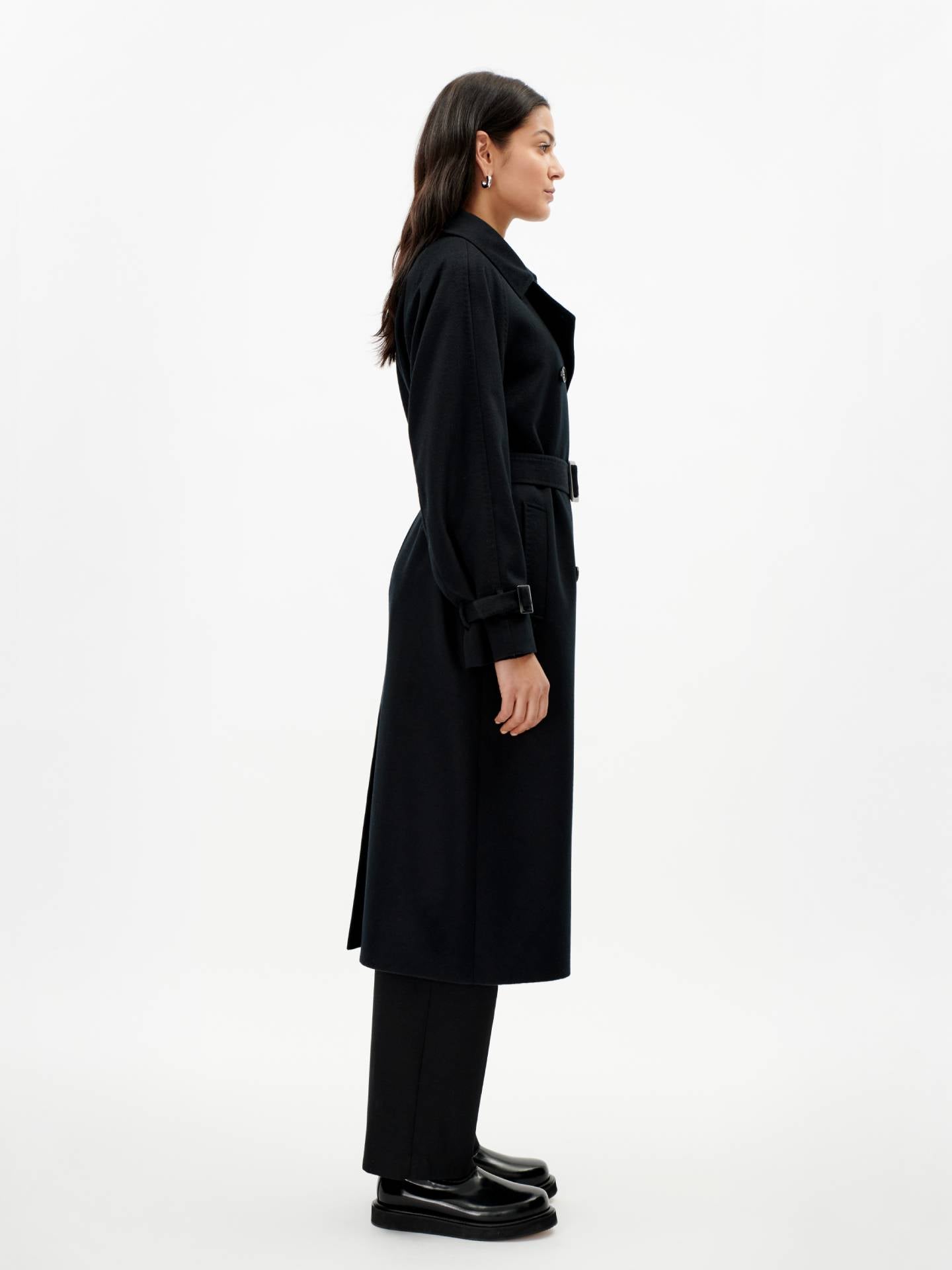 Trench-coat en cachemire noir - Gobi Cashmere