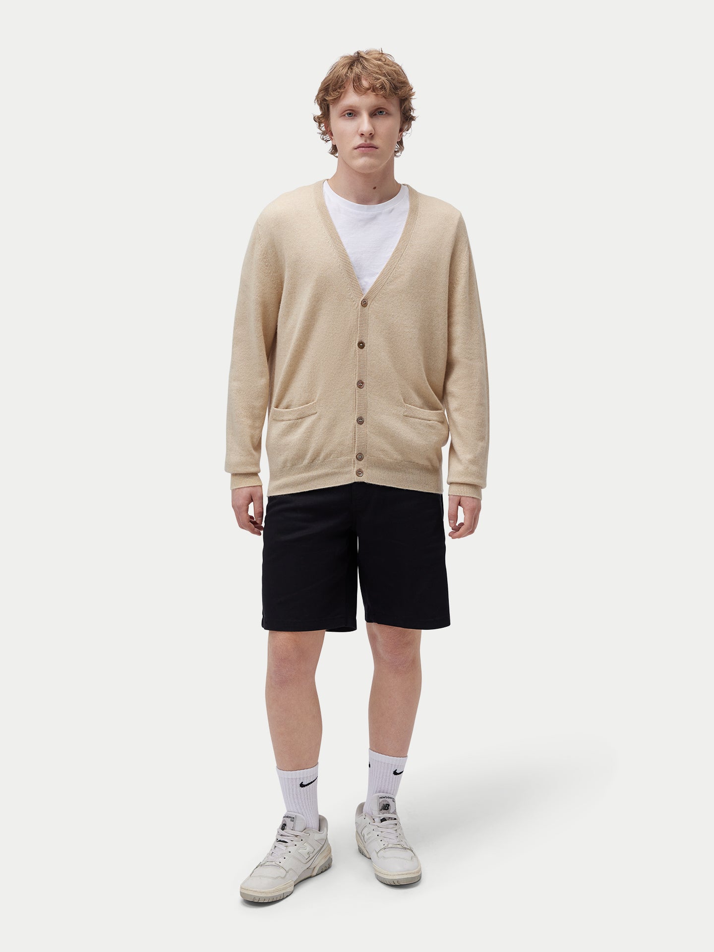 Cardigan a col V en cachemire pour hommes Couleur Organique