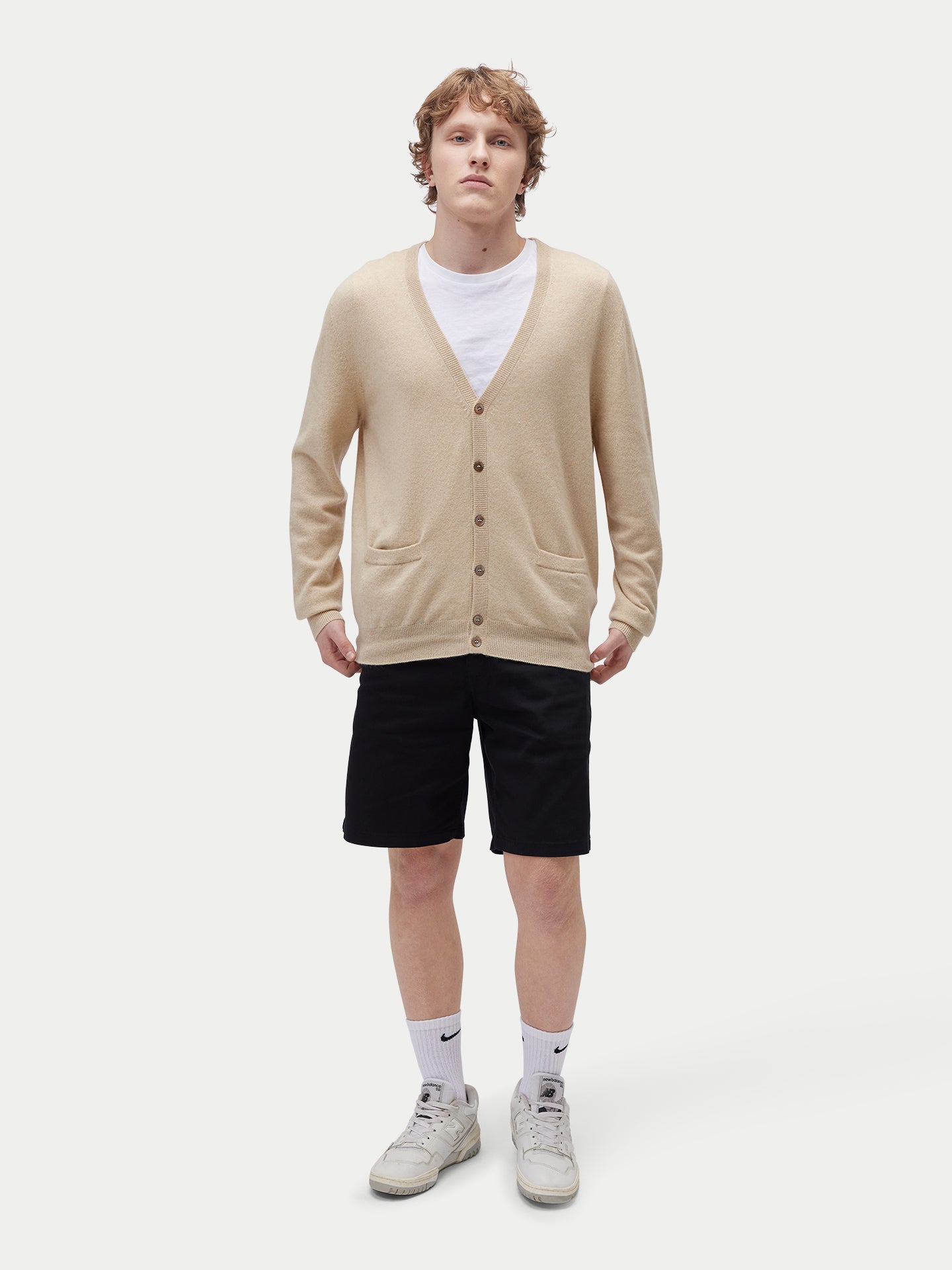 Cardigan a col V en cachemire pour hommes Couleur Organique