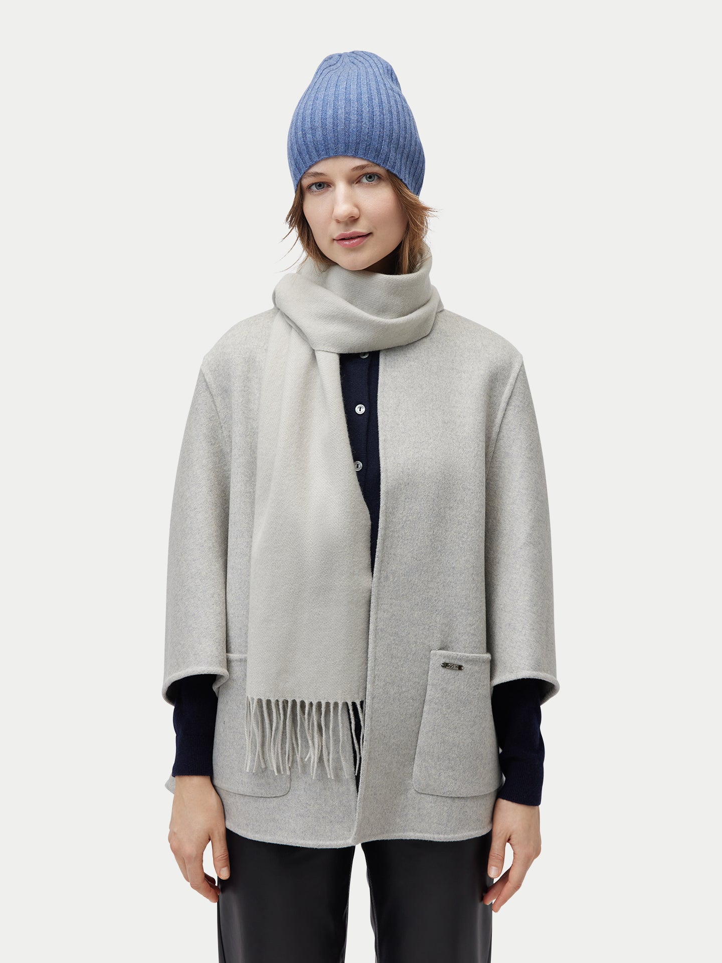 Bonnet en tricot côtelé en cachemire