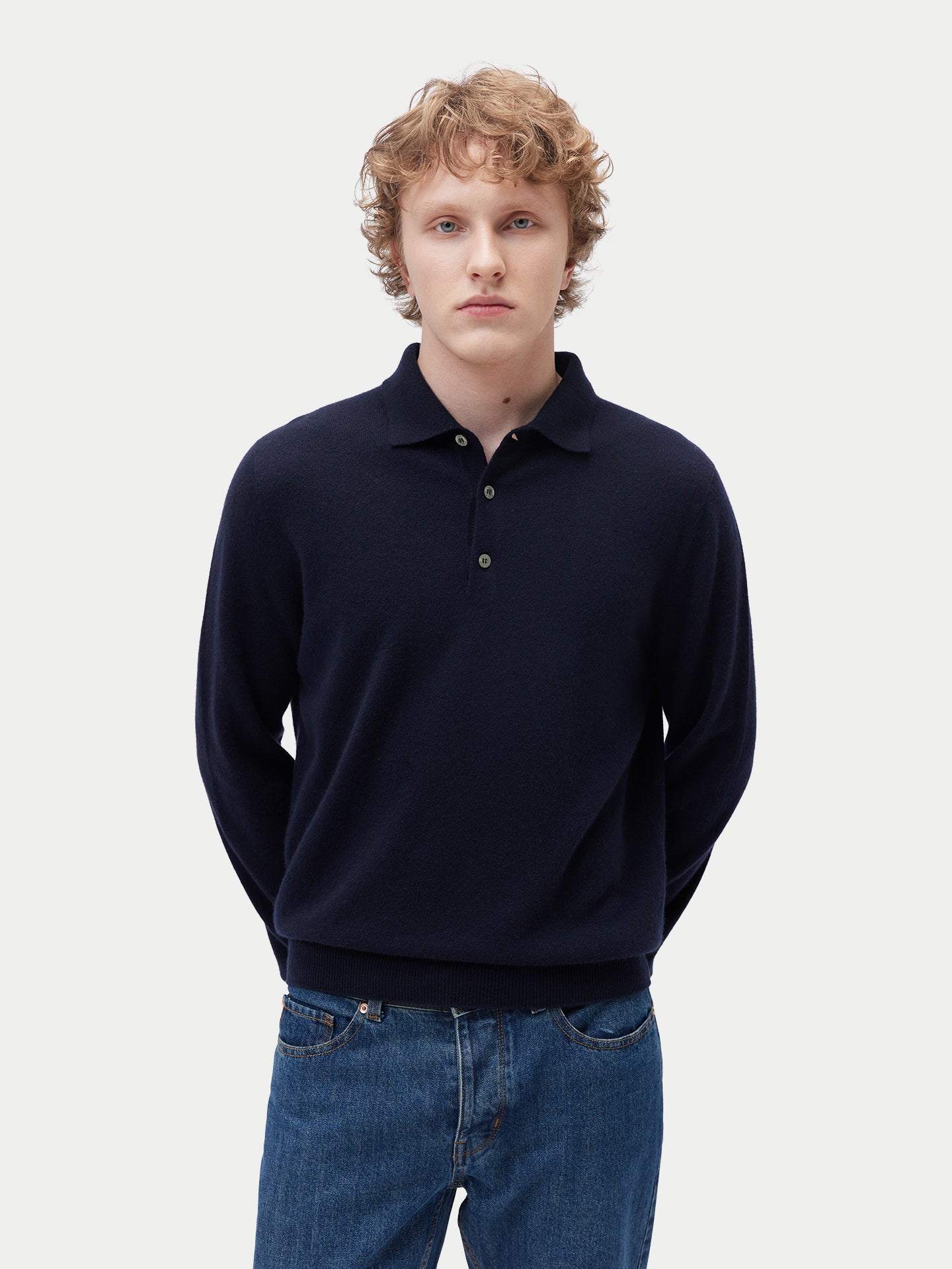 Pull col polo en cachemire Essential pour hommes