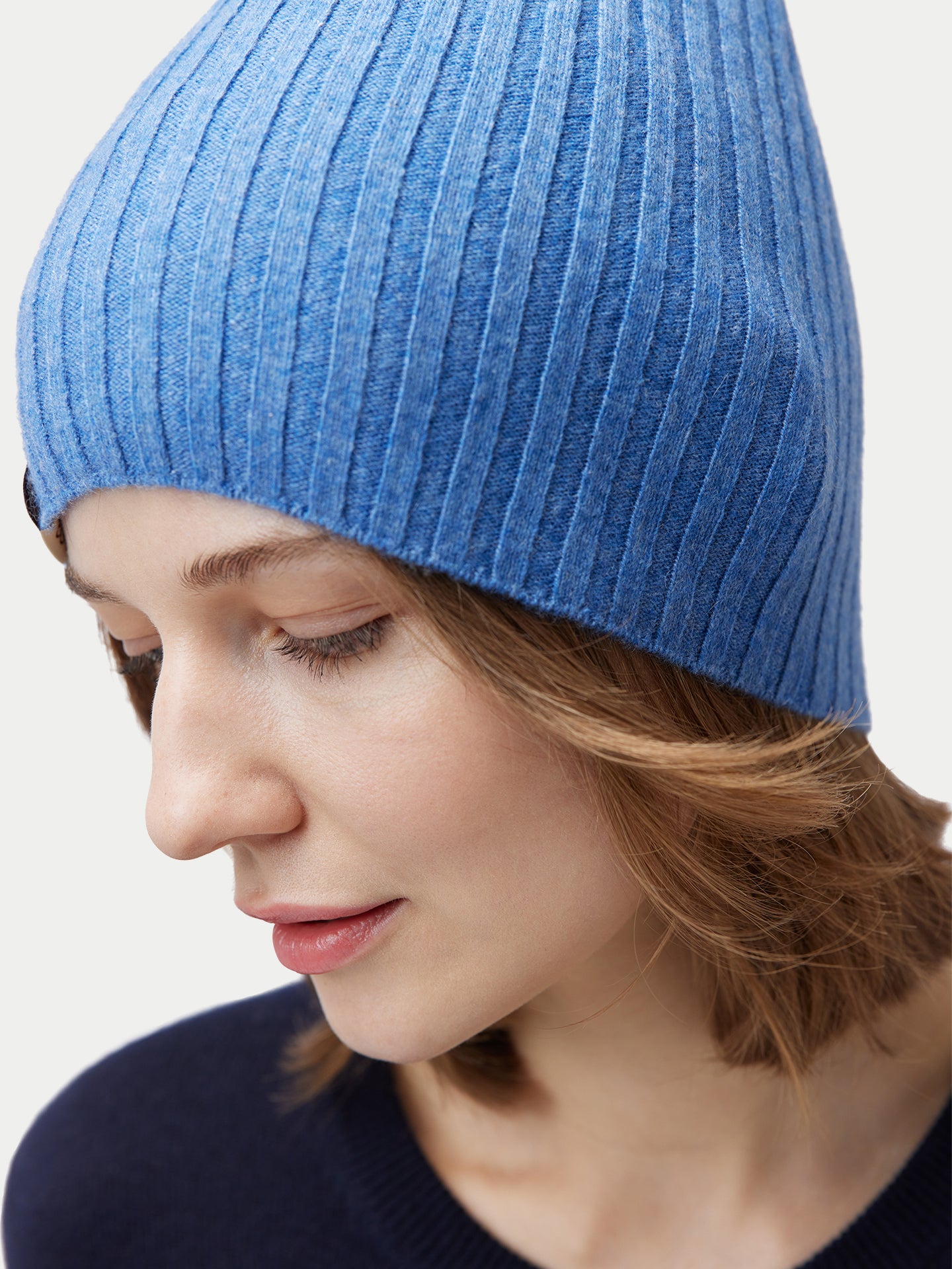 Bonnet en tricot côtelé en cachemire