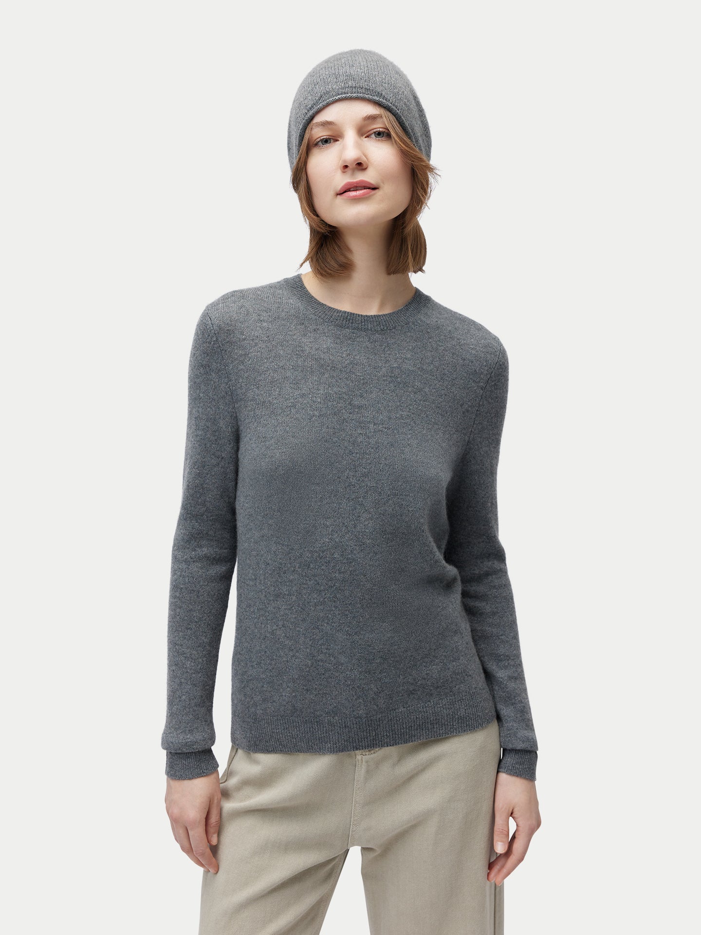 Ensemble pull et bonnet en cachemire