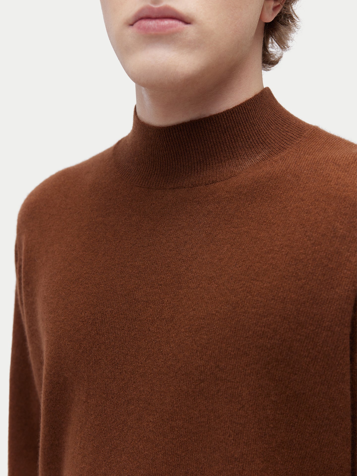 Men's Pure Cashmere Mock Neck Sweater Aztec | Gobi Cashmere