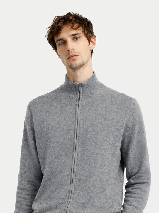Cardigan zippé en cachemire Essential pour hommes