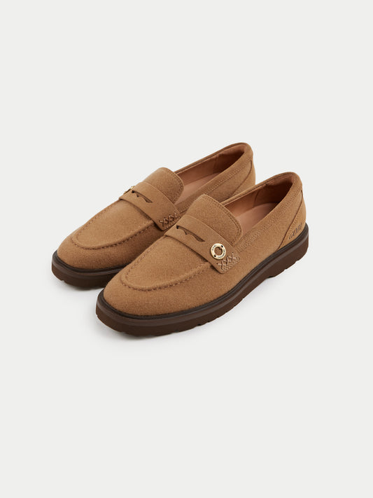Mocassins unisexes en cachemire couleur marron | GOBI Cashmere