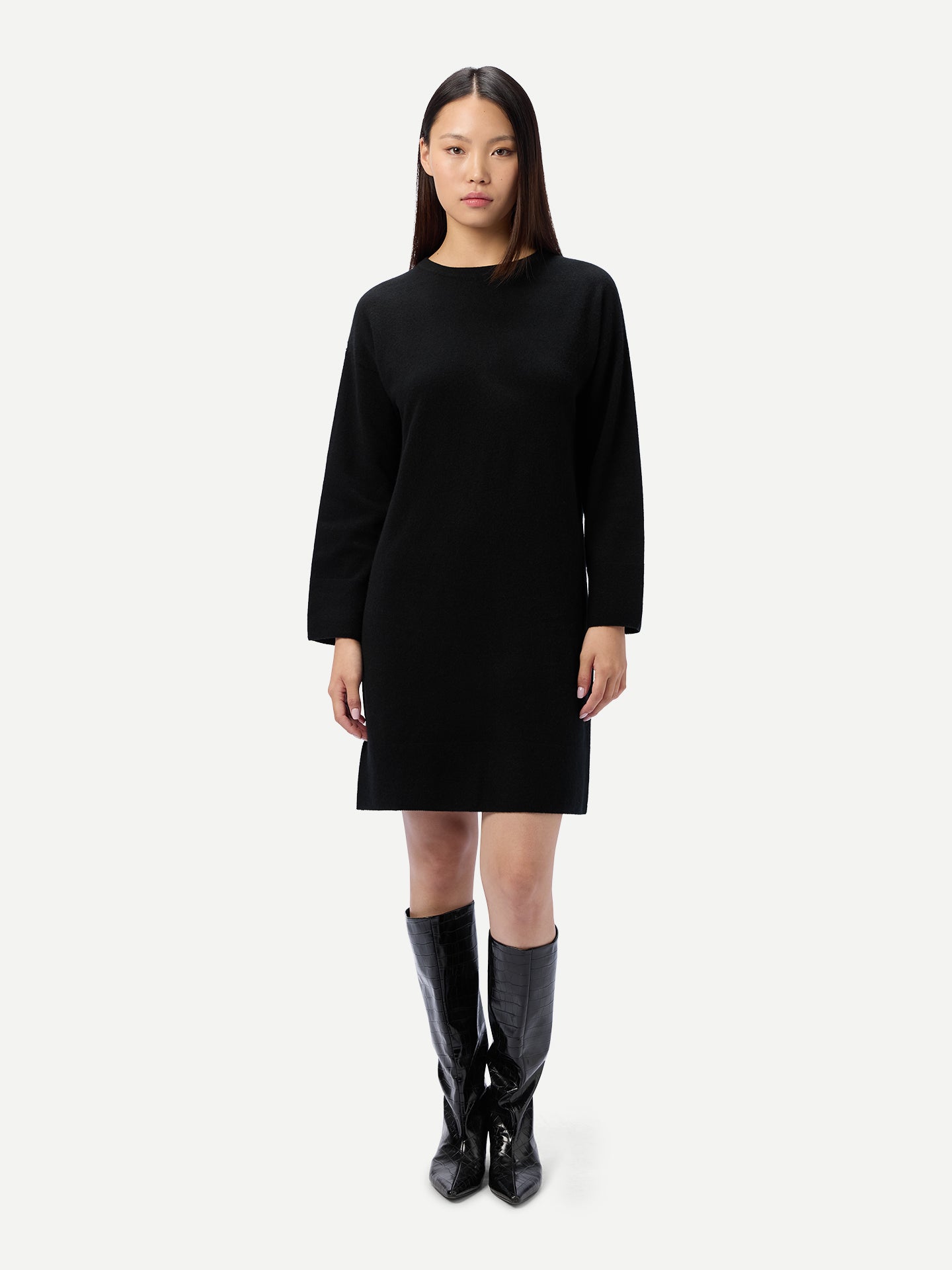 Robe en Cachemire Sans Coutures à Col Rond