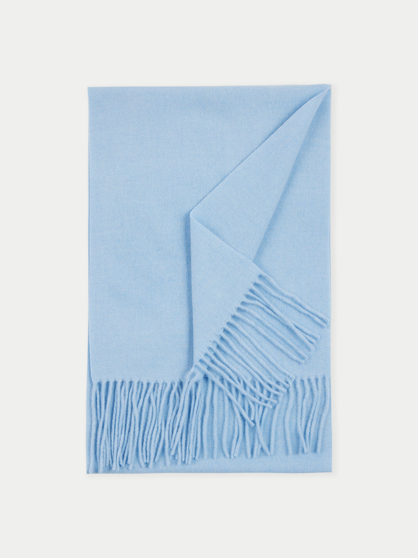 Écharpe avec franges en cachemire pour unisex Bleu Clair - Gobi Cashmere