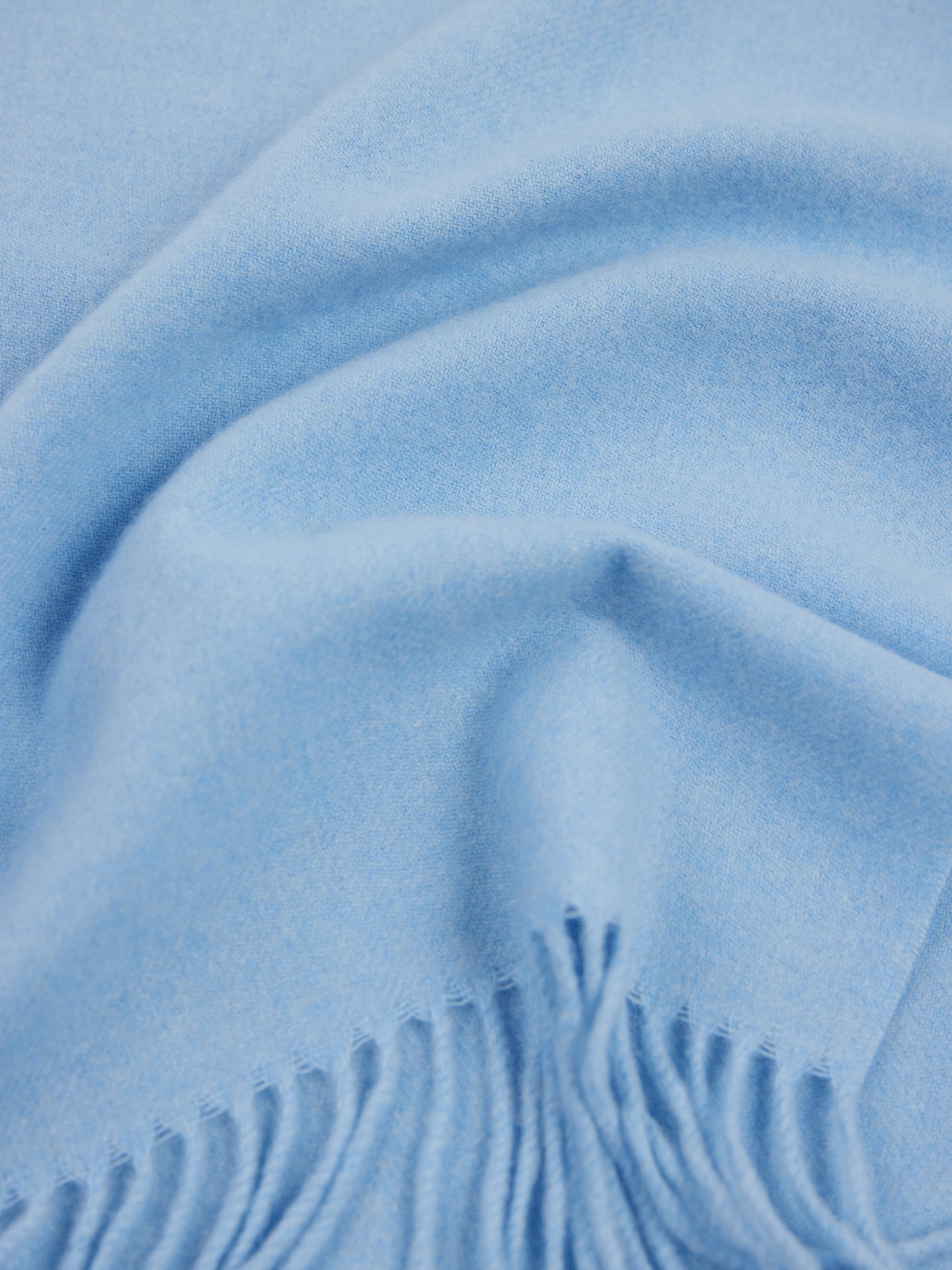 Écharpe avec franges en cachemire pour unisex Bleu Clair - Gobi Cashmere