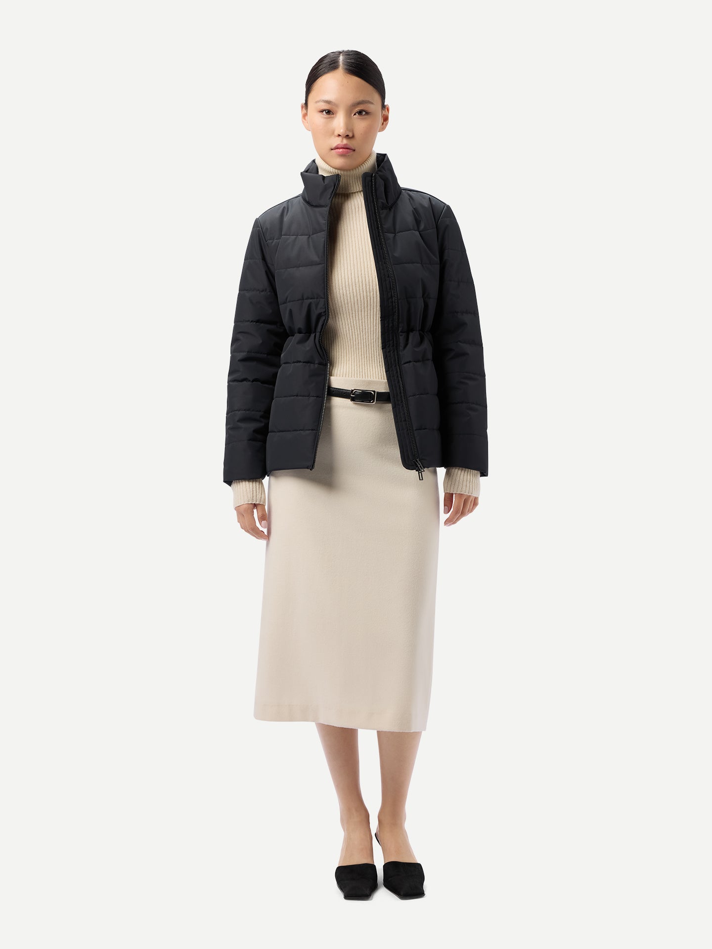 Veste d’hiver CashmereTECH femme couleur noir | GOBI Cashmere