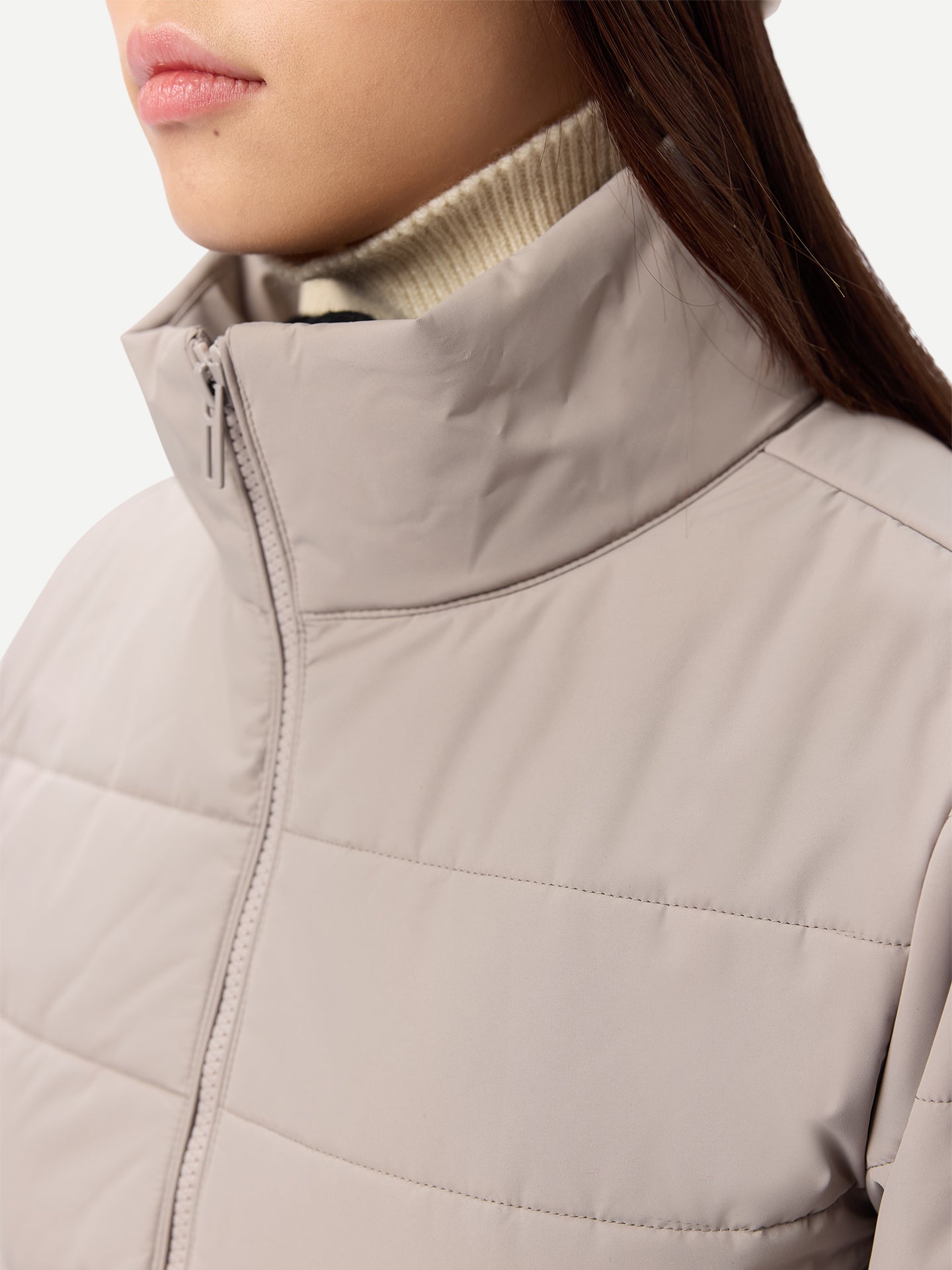 Veste d’hiver CashmereTECH femme couleur taupe | GOBI Cashmere