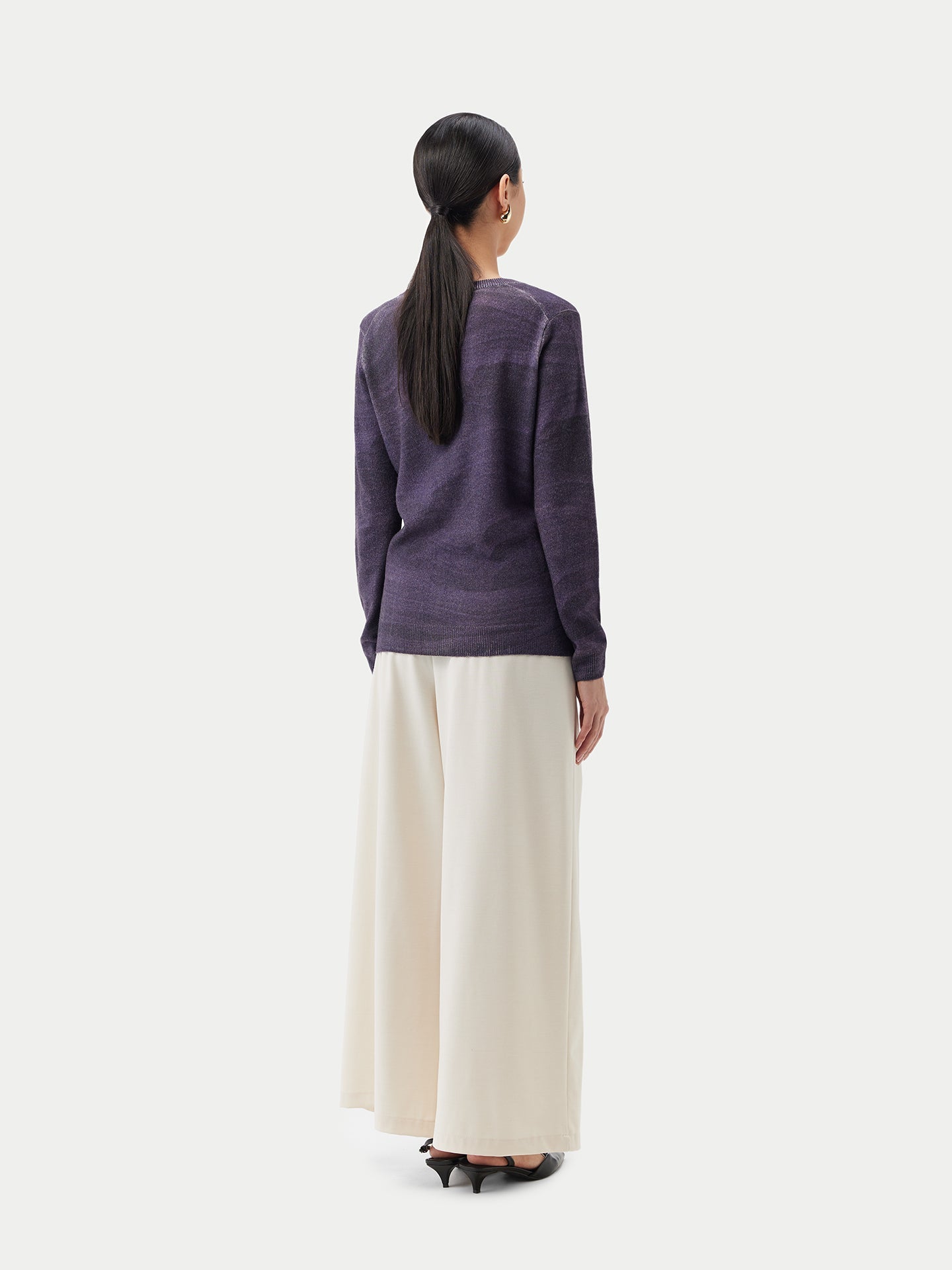 Pull imprimé V en cachemire Blanc - Gobi Cashmere