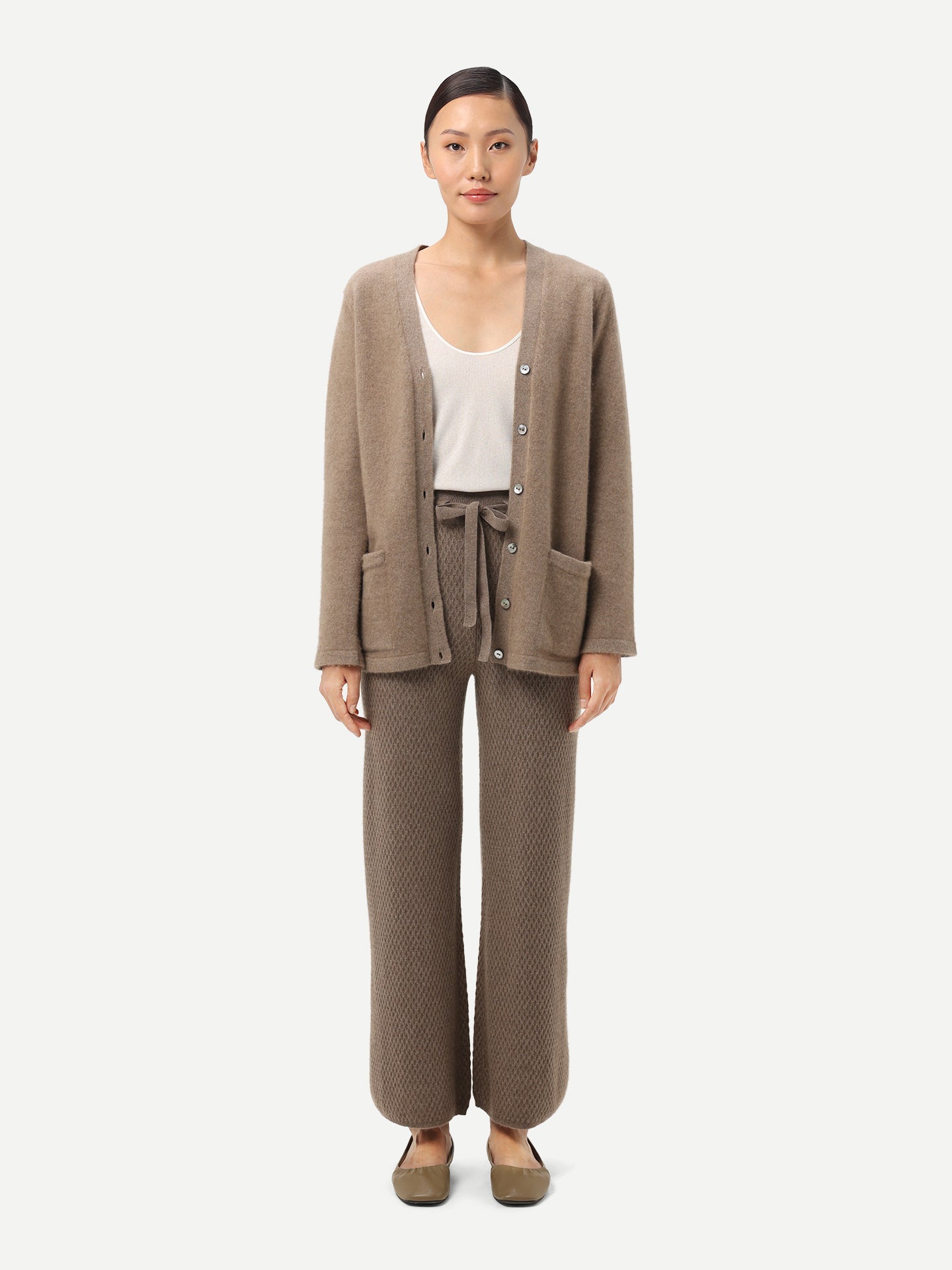 Pantalon en cachemire coupe classique Taupe - Gobi Cashmere