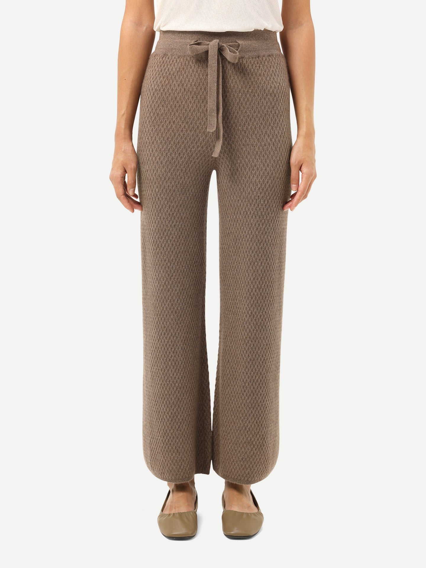 Pantalon en cachemire coupe classique Taupe - Gobi Cashmere