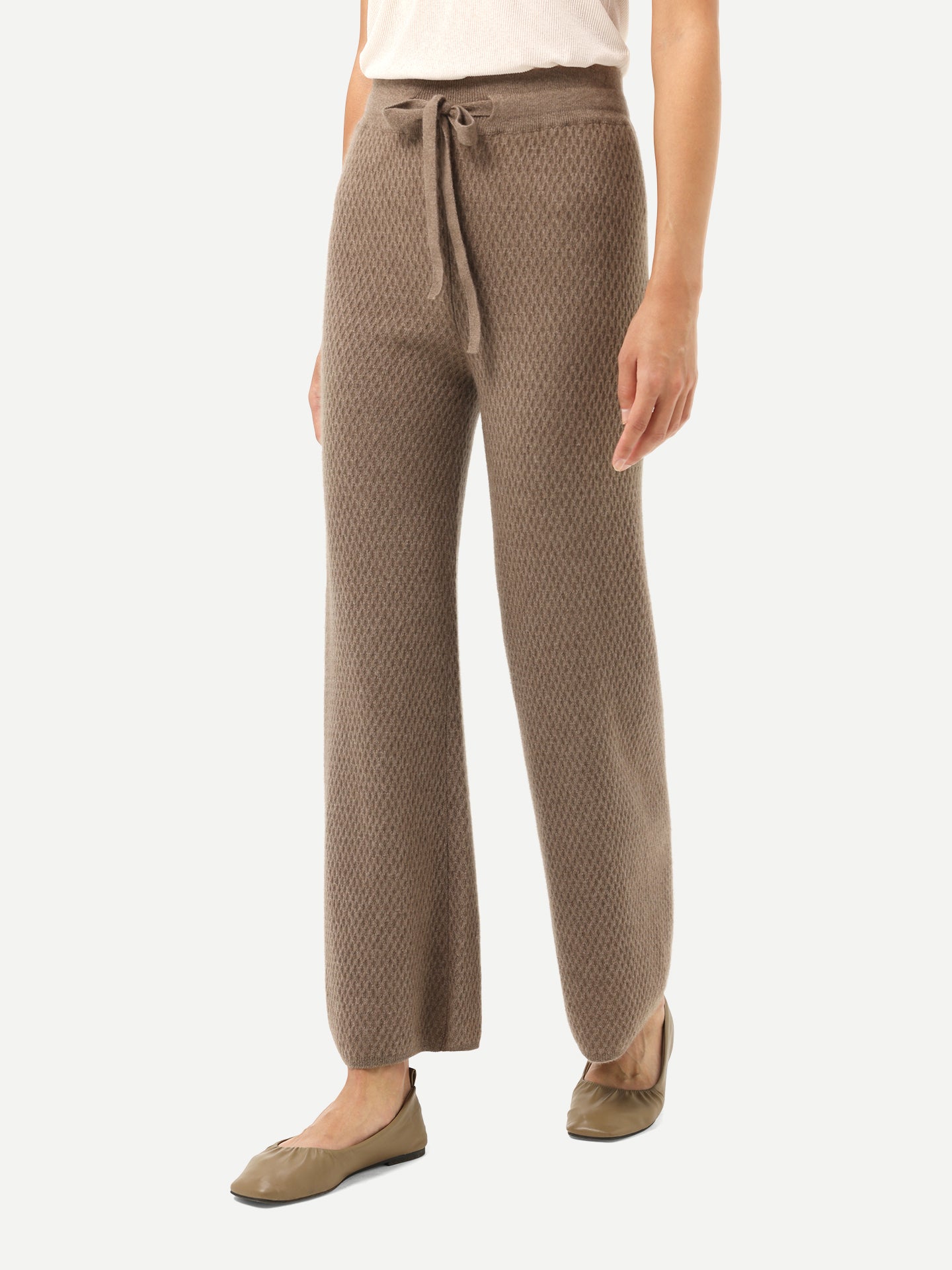 Pantalon en cachemire coupe classique Taupe - Gobi Cashmere