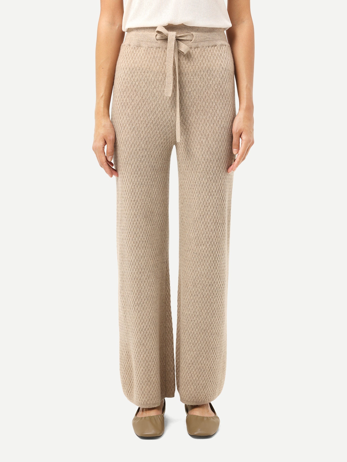 Pantalon en cachemire coupe classique Taupe - Gobi Cashmere