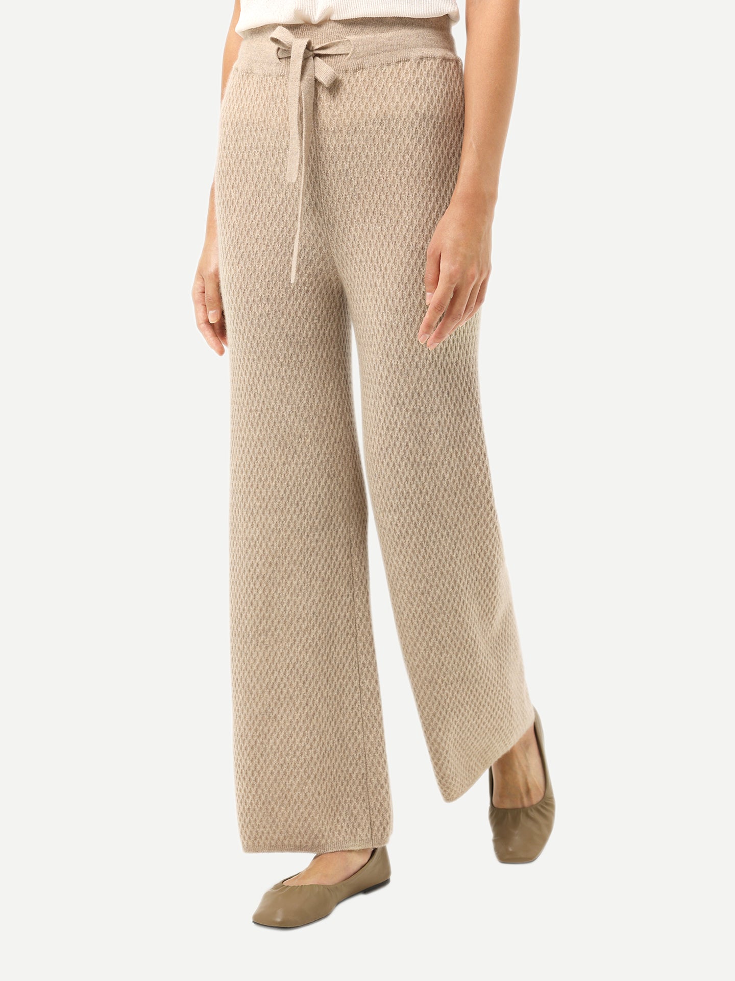 Pantalon en cachemire coupe classique Taupe - Gobi Cashmere