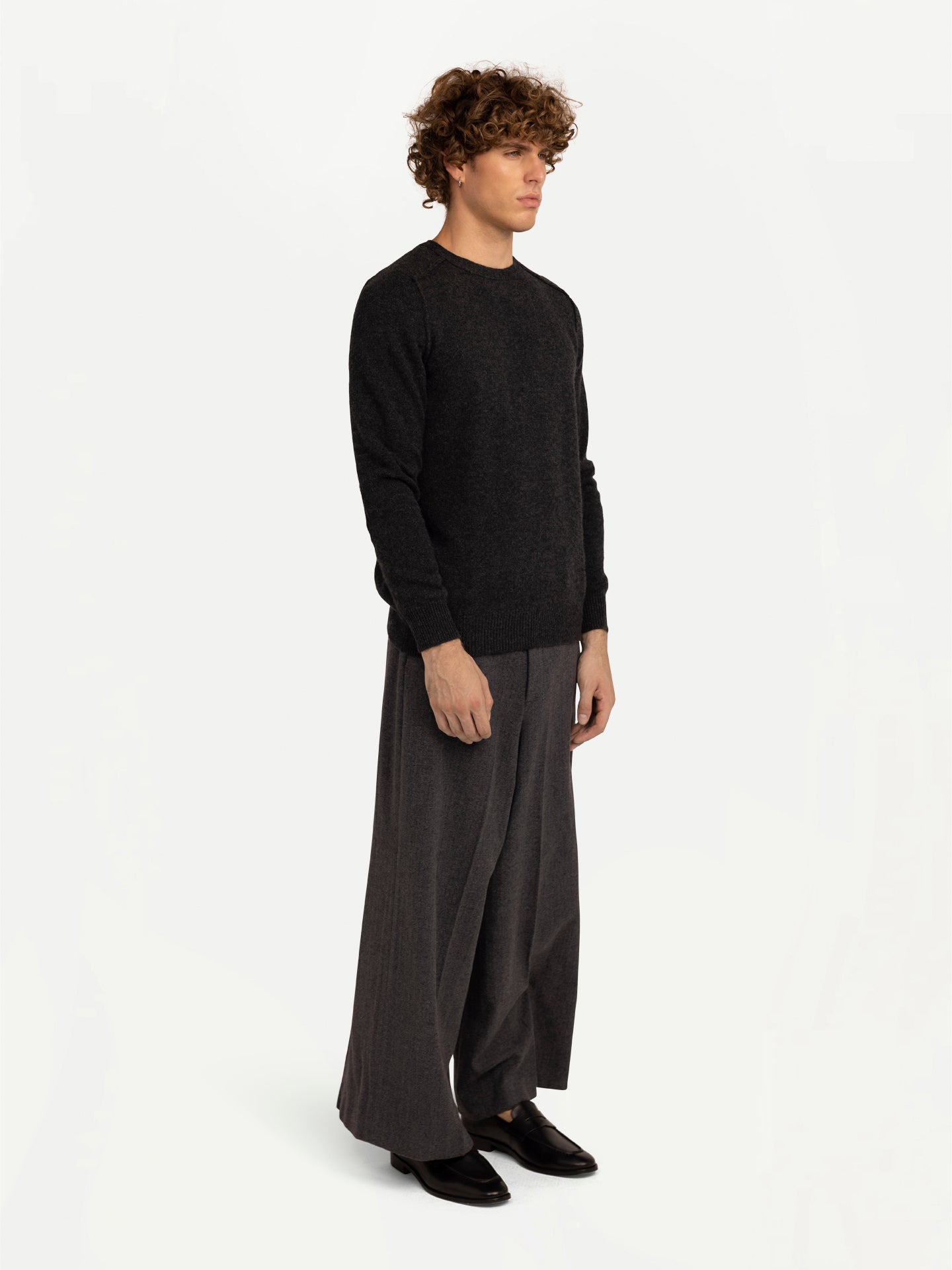 Pull ras du cou Mouliné Gris - Gobi Cashmere