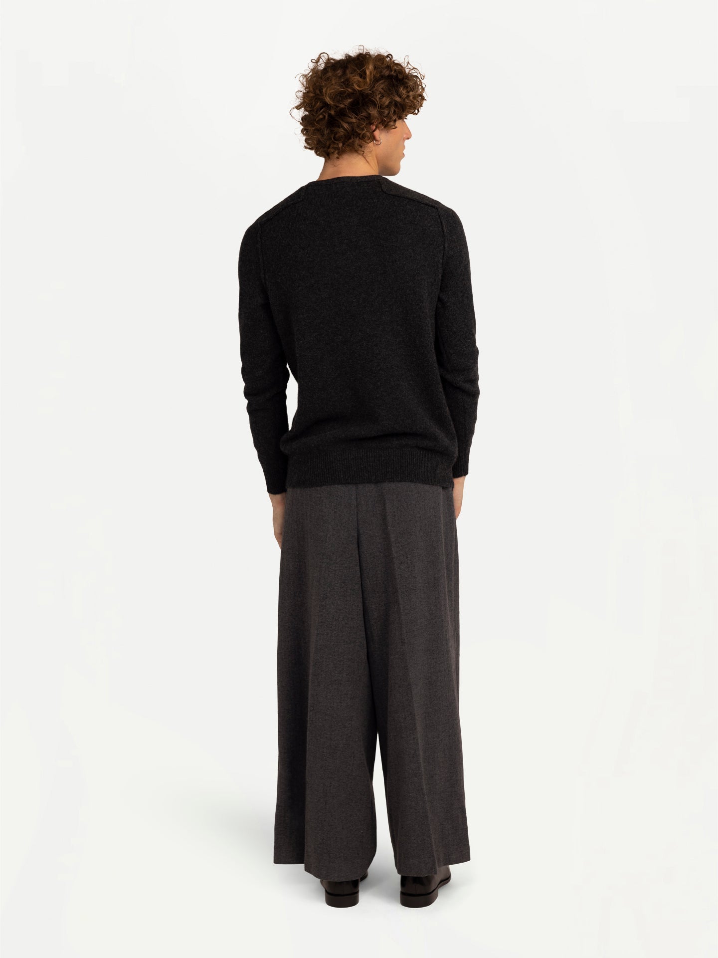 Pull ras du cou Mouliné Gris - Gobi Cashmere