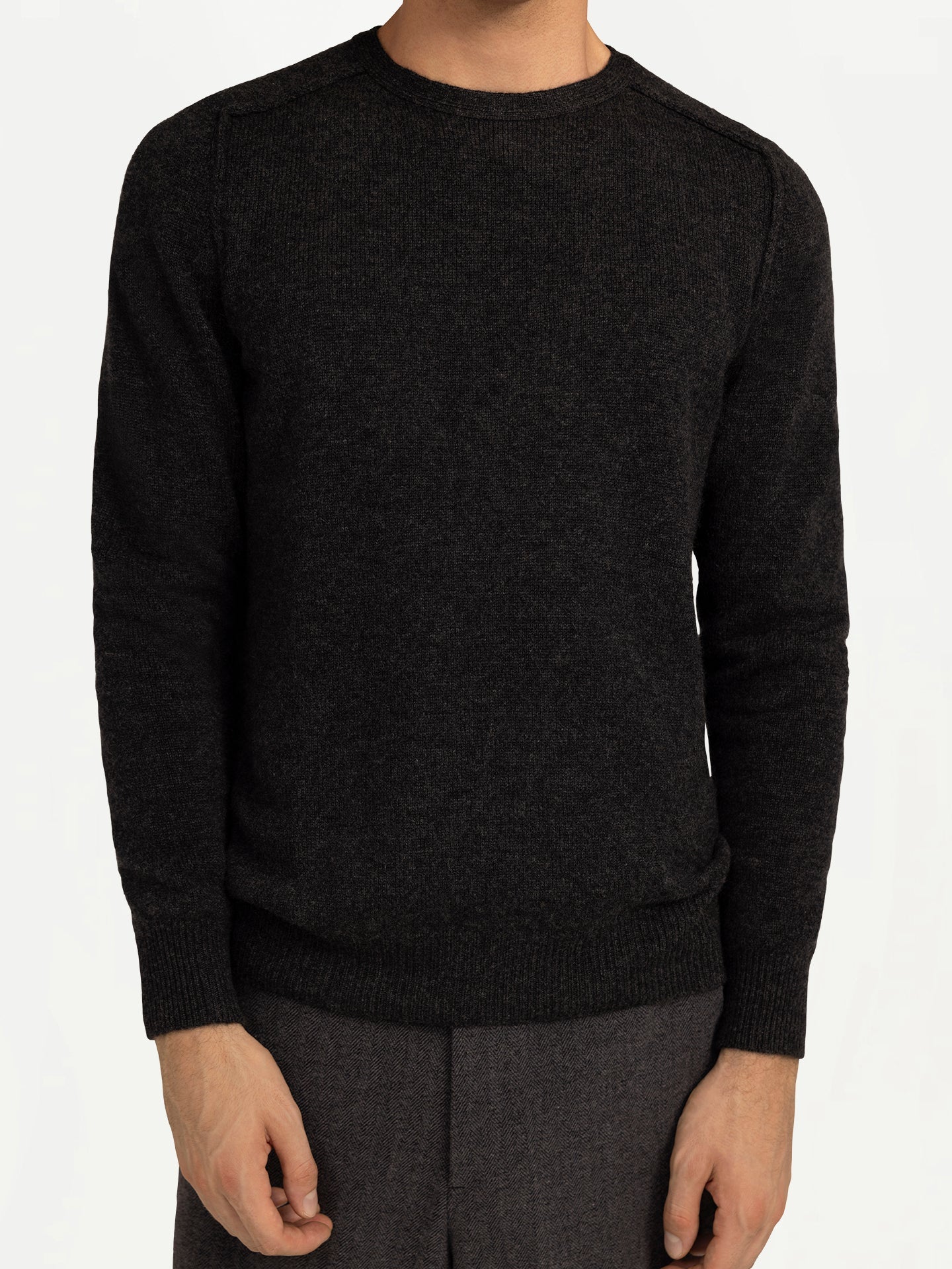Pull ras du cou Mouliné Gris - Gobi Cashmere