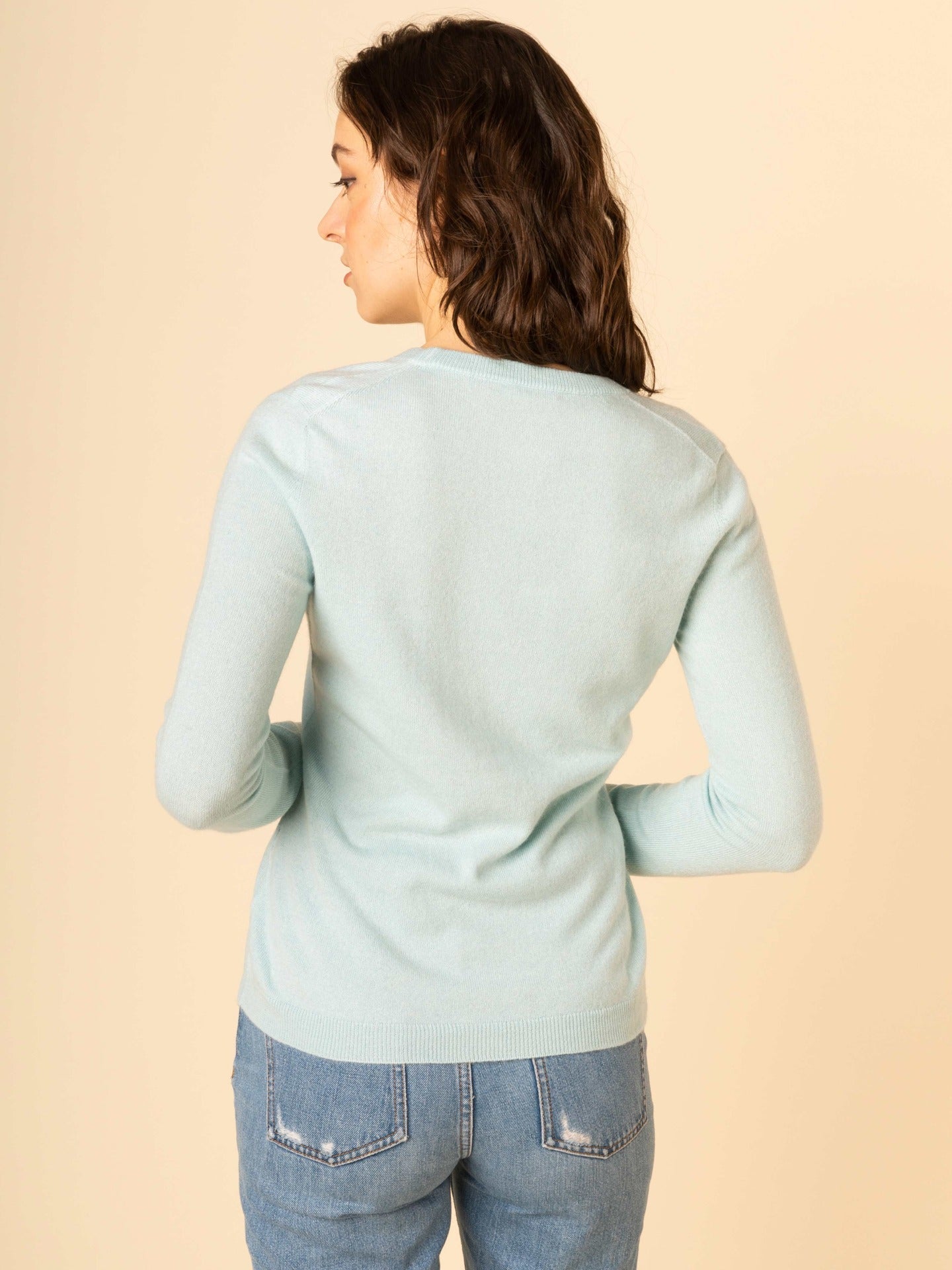 Cardigan col en V en Cachemire pour femmes Marin - Gobi Cashmere