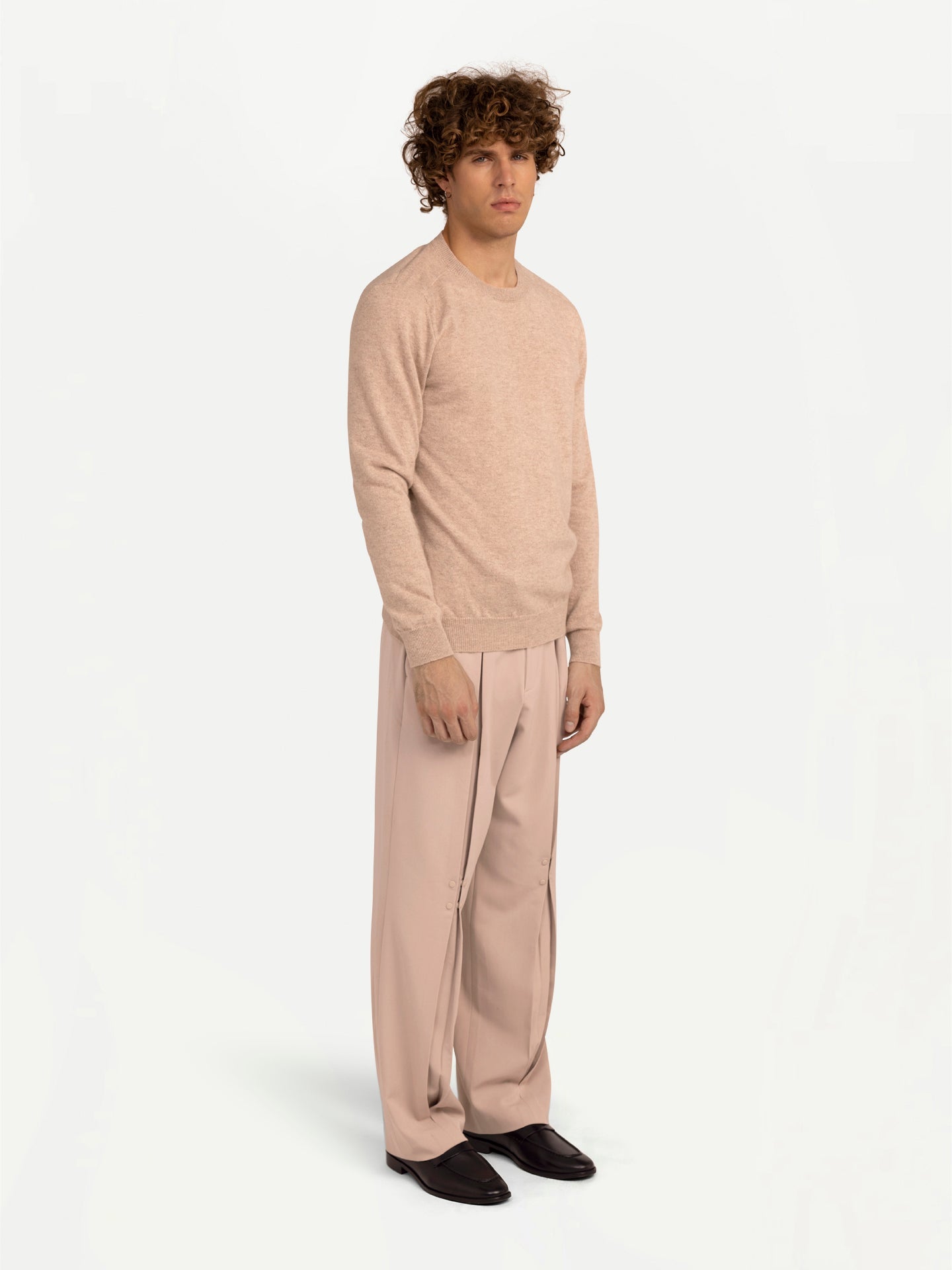 GOBI Cashmere Pull à col ras du cou Giorgio Spina Taupe - Gobi Cashmere