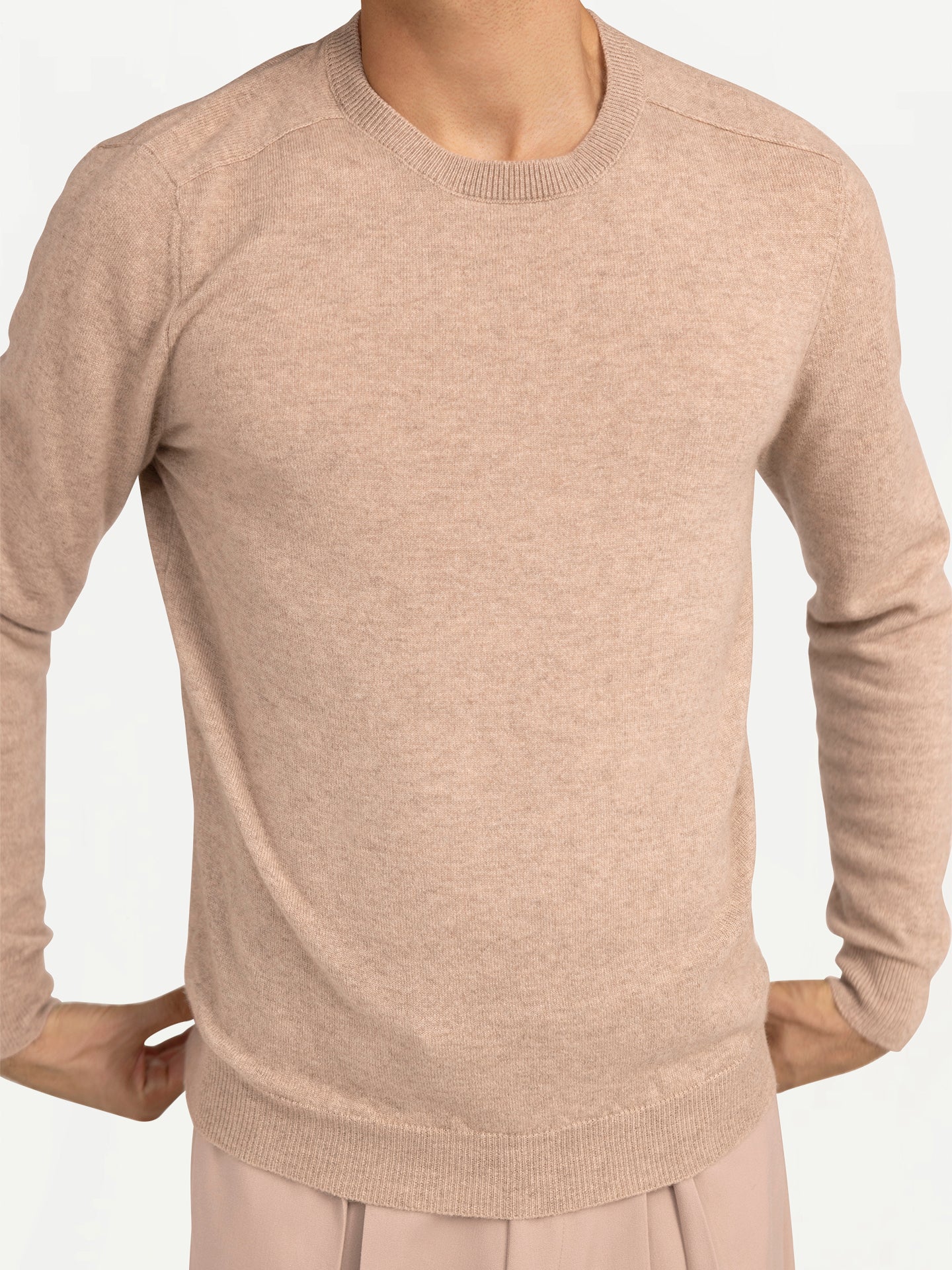 GOBI Cashmere Pull à col ras du cou Giorgio Spina Taupe - Gobi Cashmere