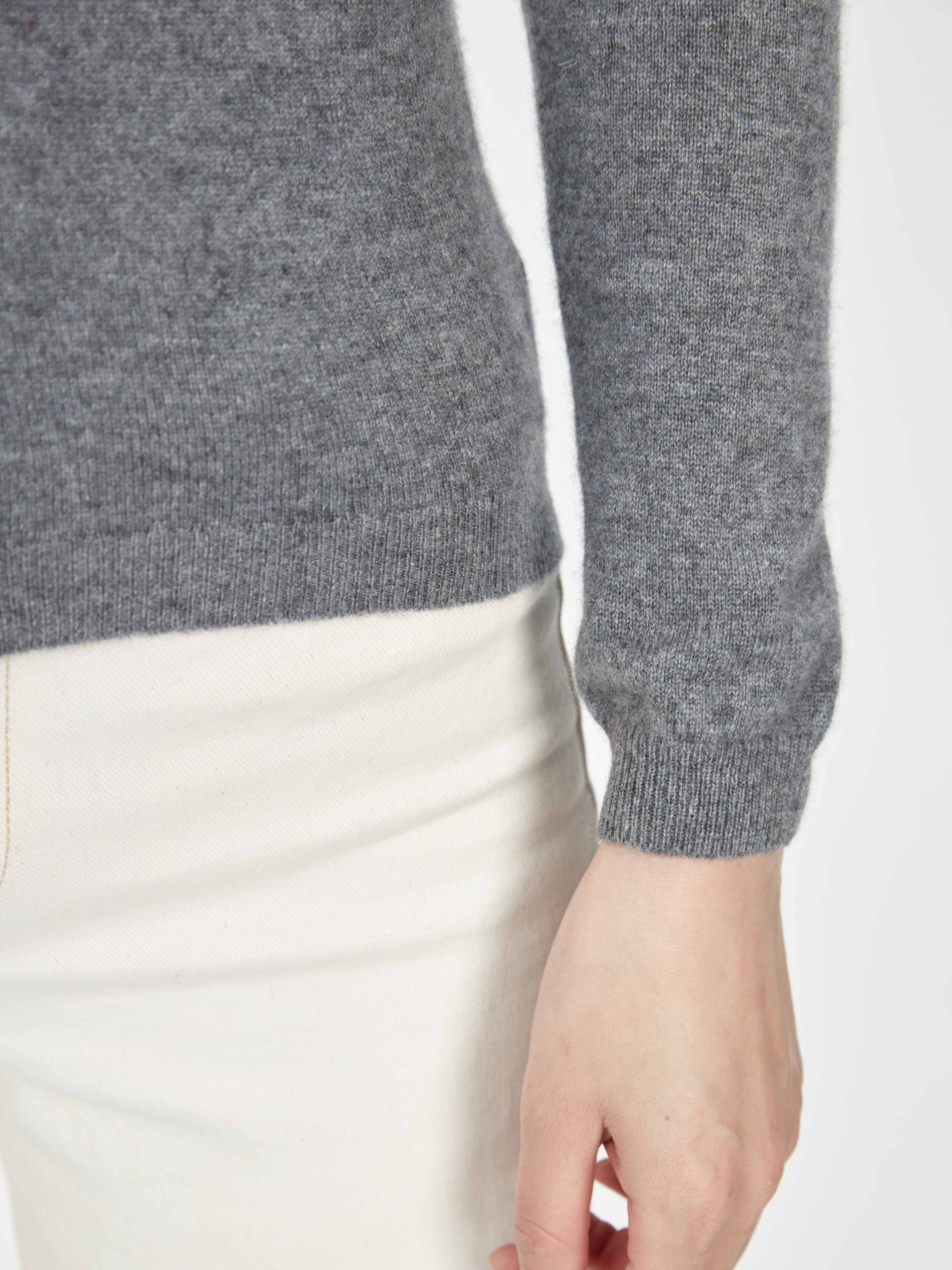 Cardigan col rond en cachemire pour femme ,couleur Gris - Gobi Cashmere
