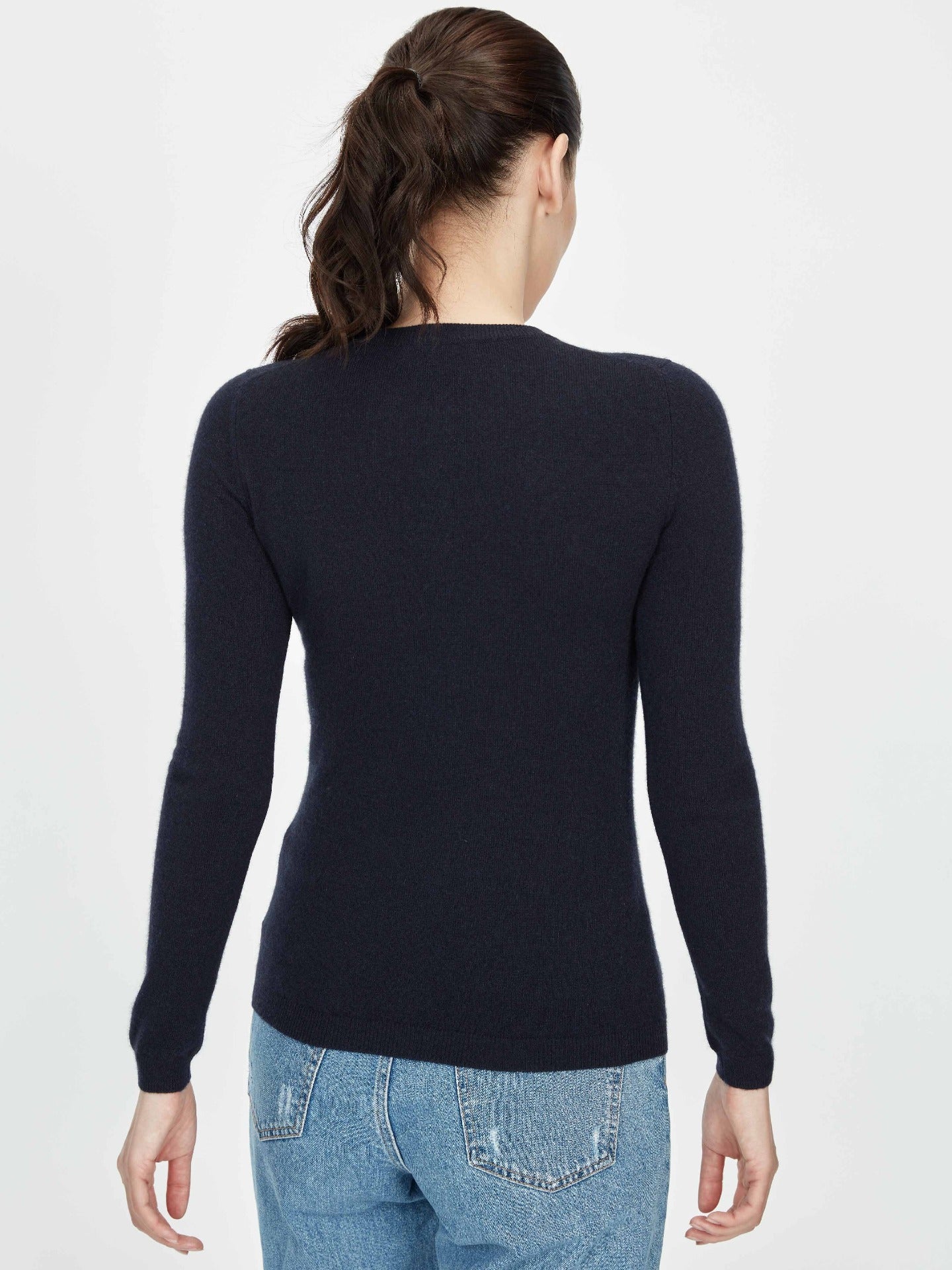Cardigan col rond en cachemire pour femme , couleur Marin - GOBI Cashmere